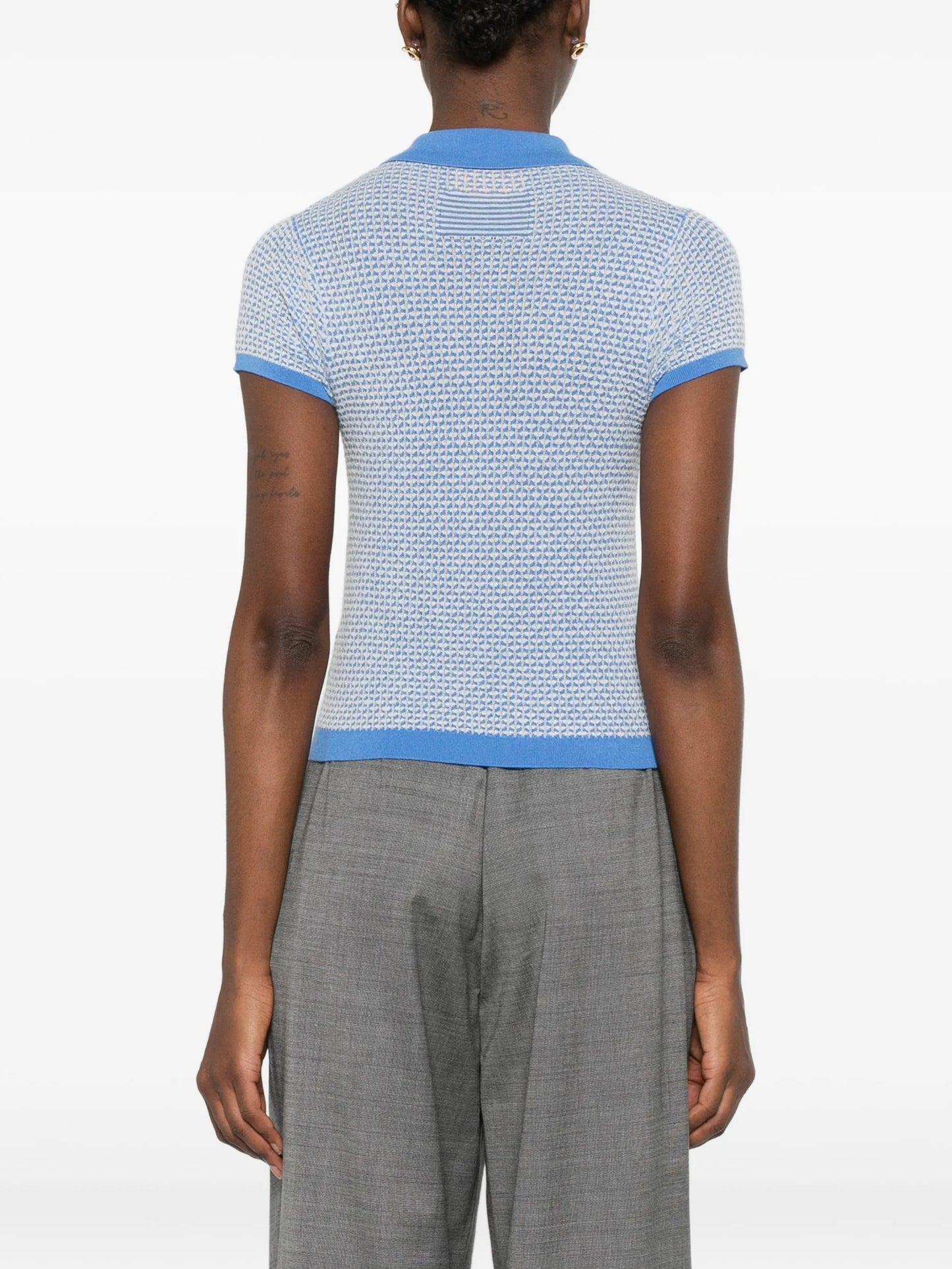 patterned polo shirt