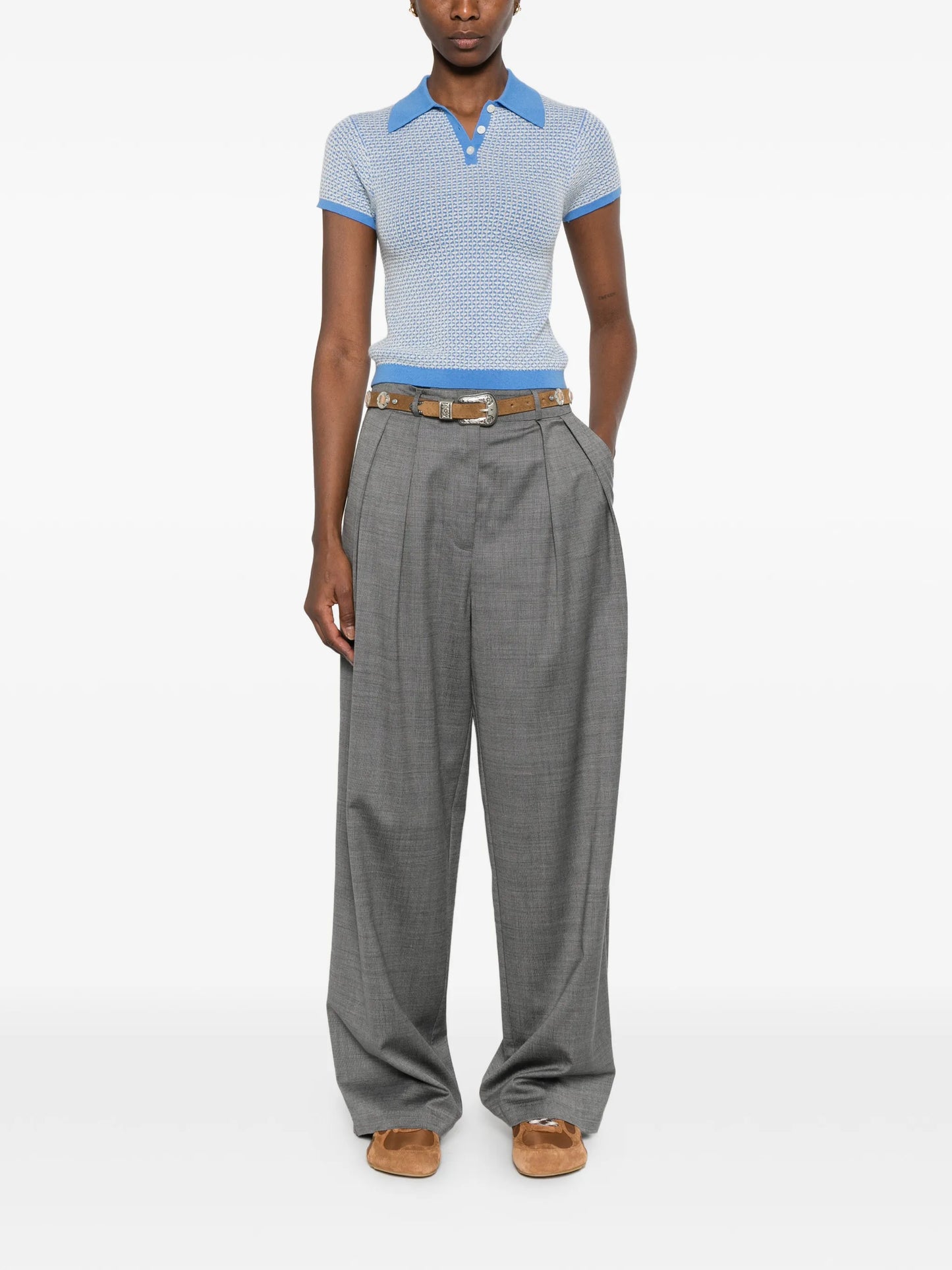 patterned polo shirt