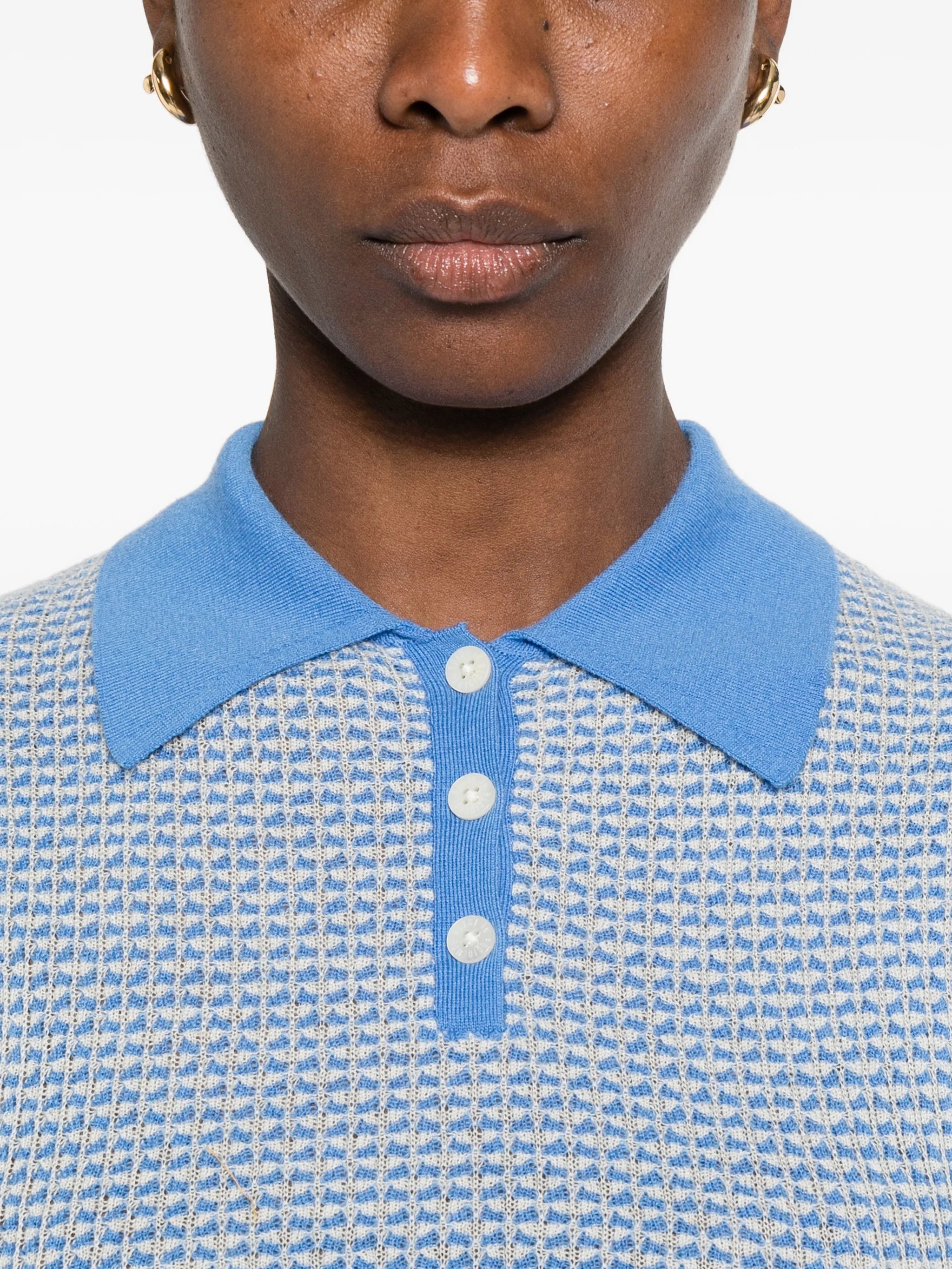 patterned polo shirt