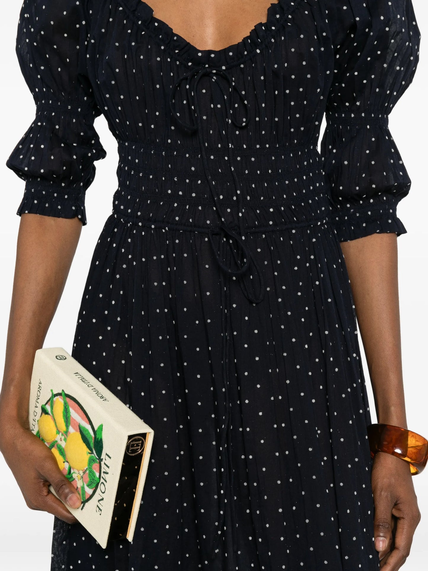 Ischia polka-dot midi dress