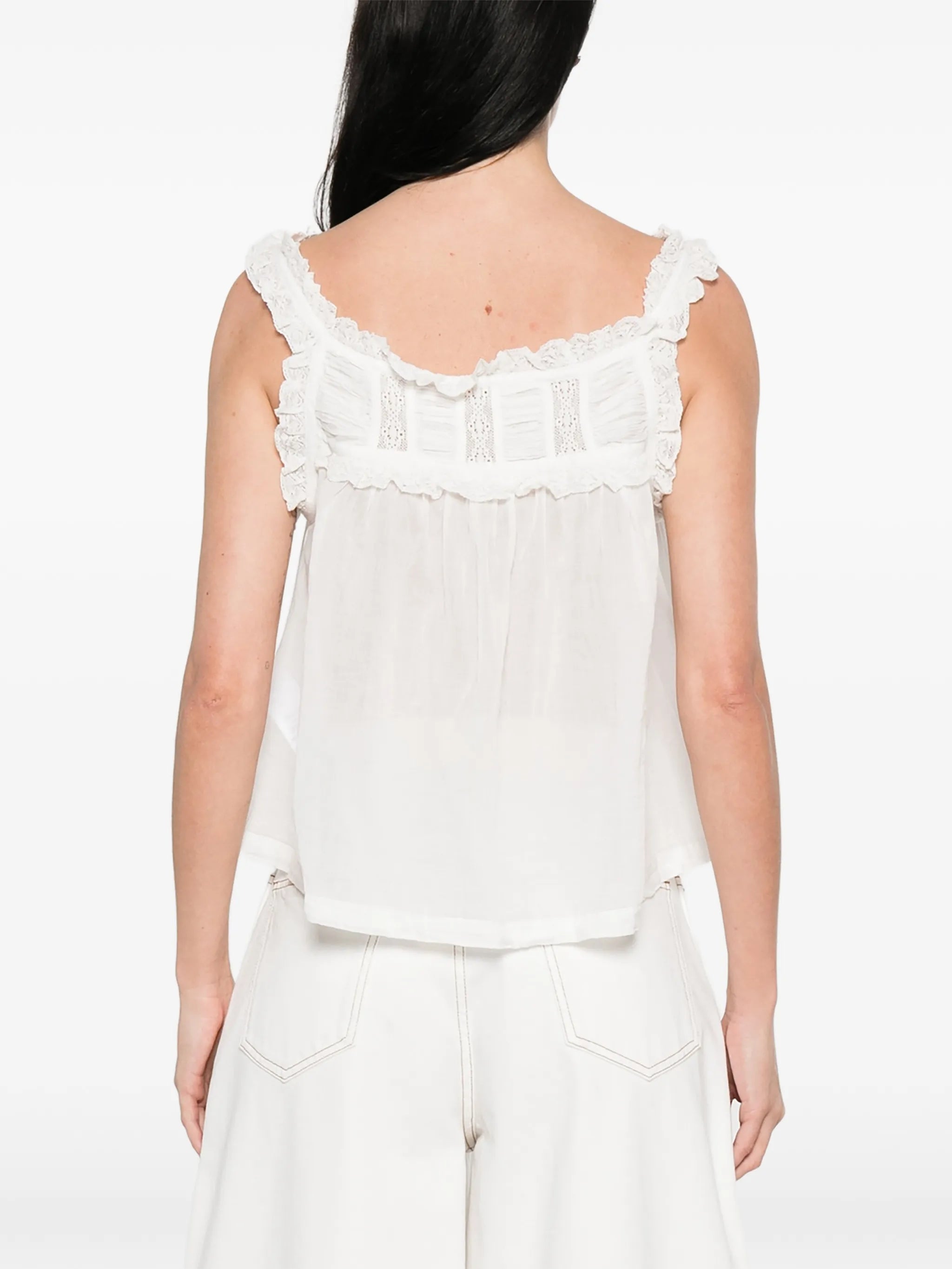 Fidella square-neck sleeveless top