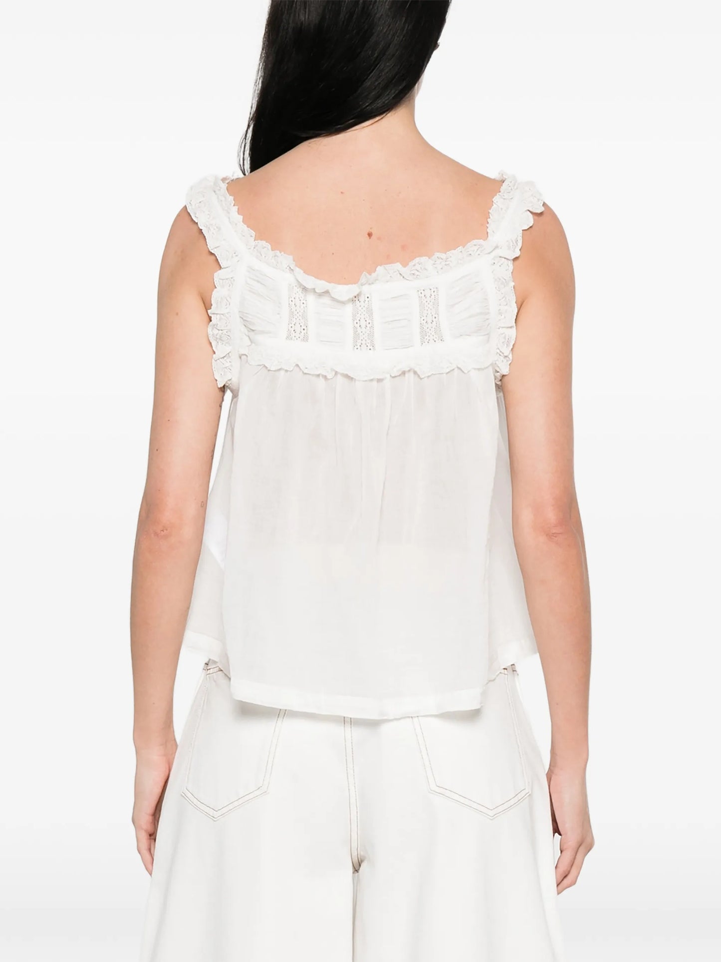 Fidella square-neck sleeveless top