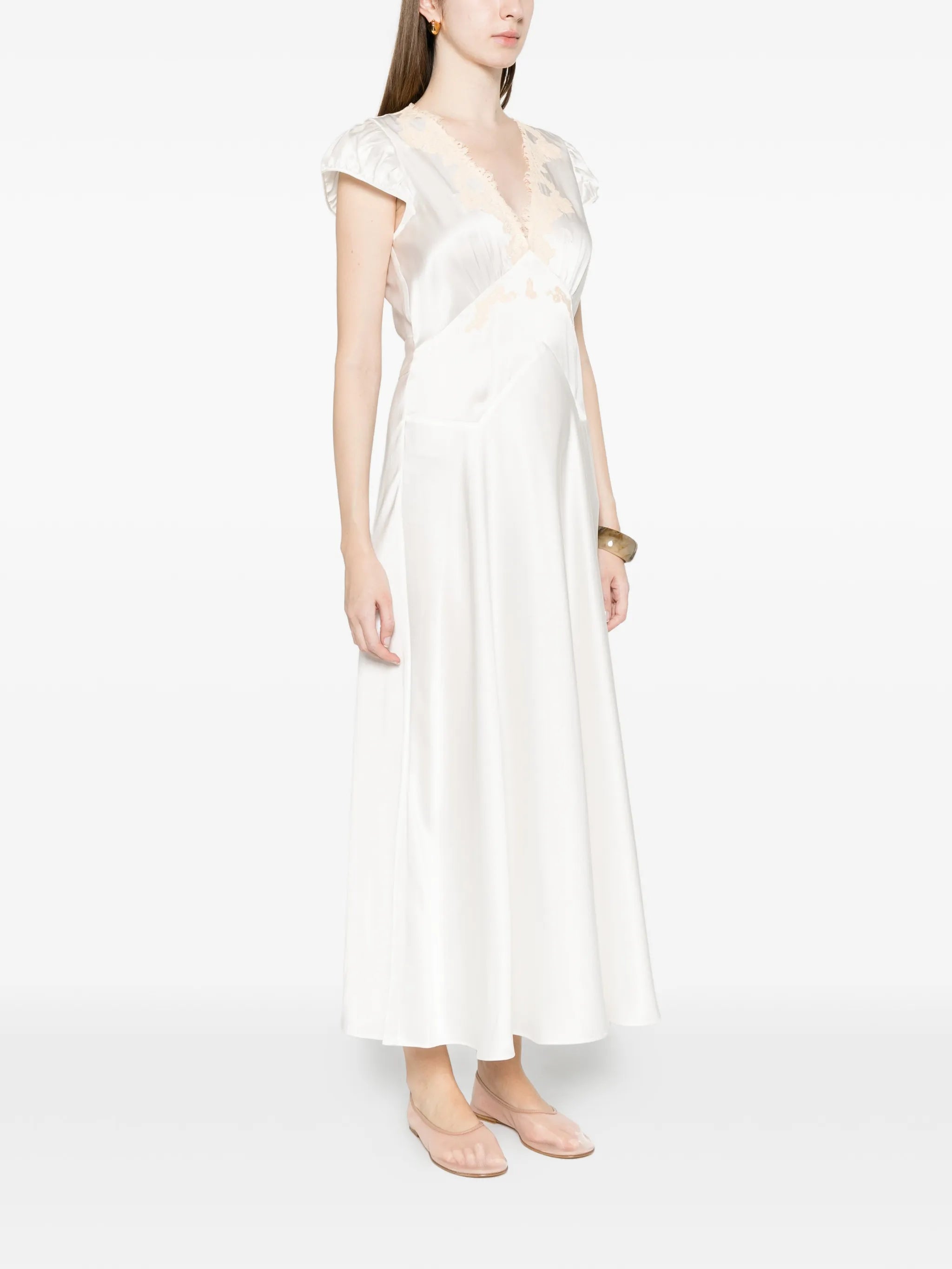 Coraline lace V-neck midi dress