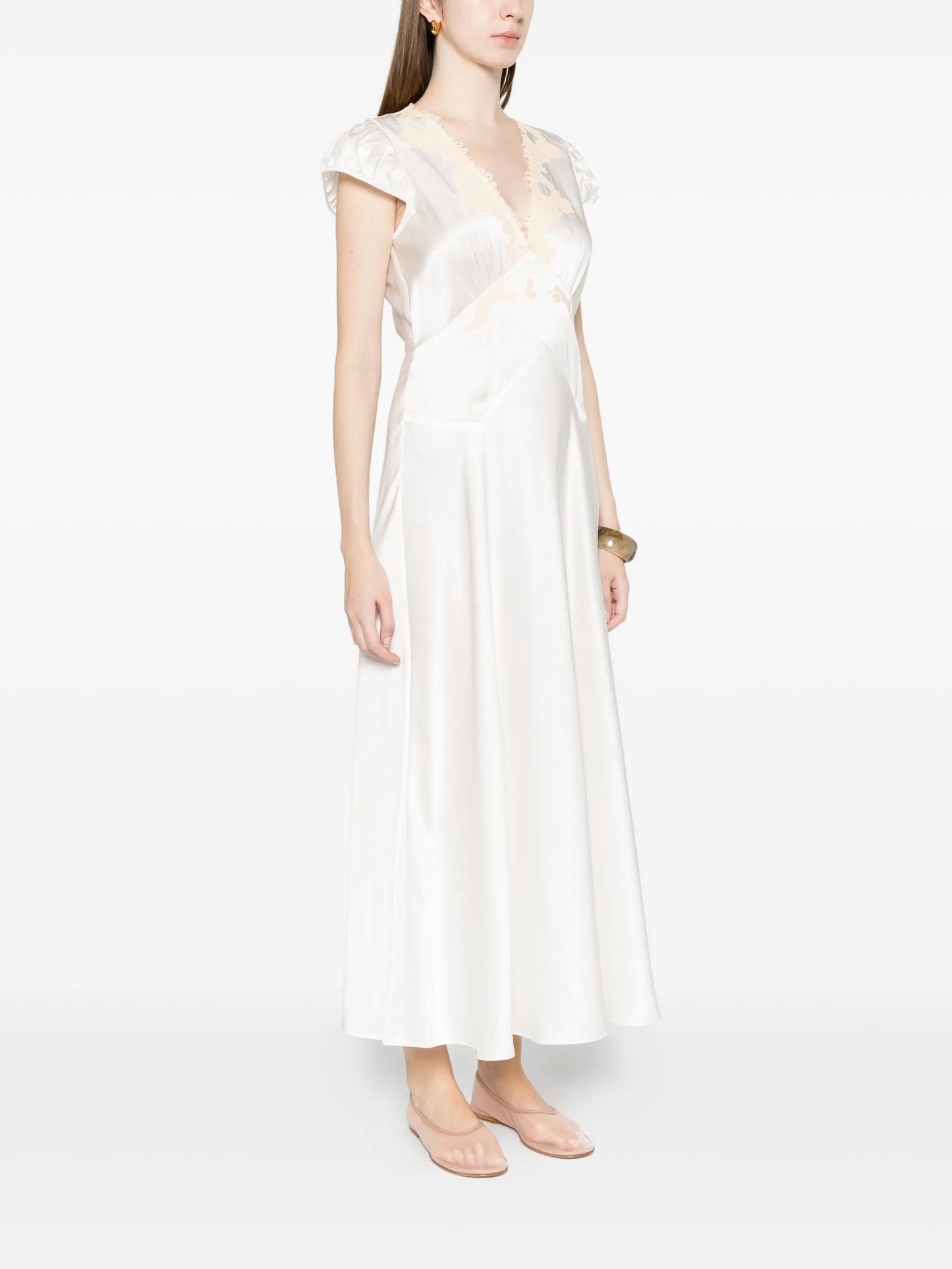 Coraline lace V-neck midi dress