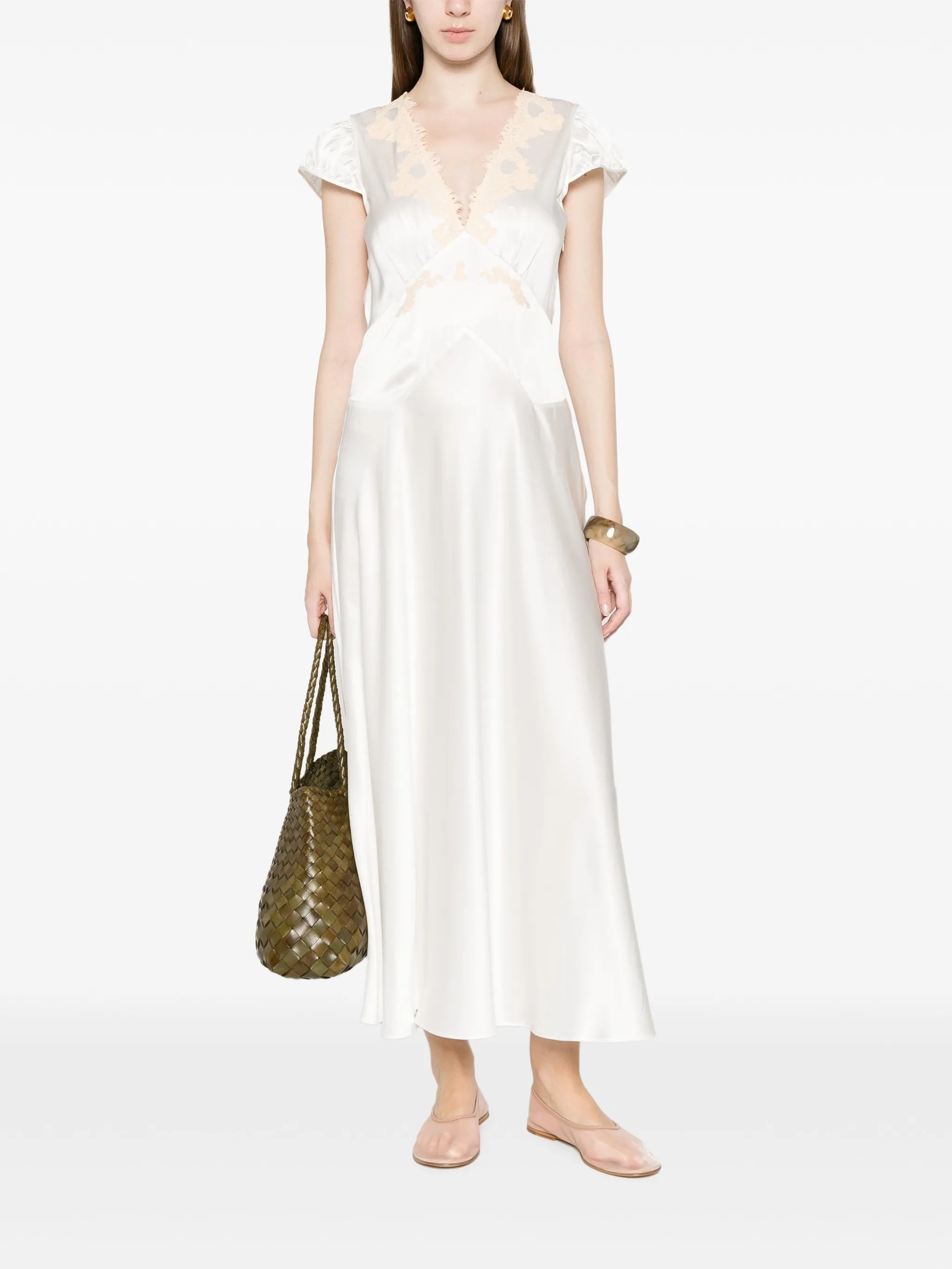 Coraline lace V-neck midi dress