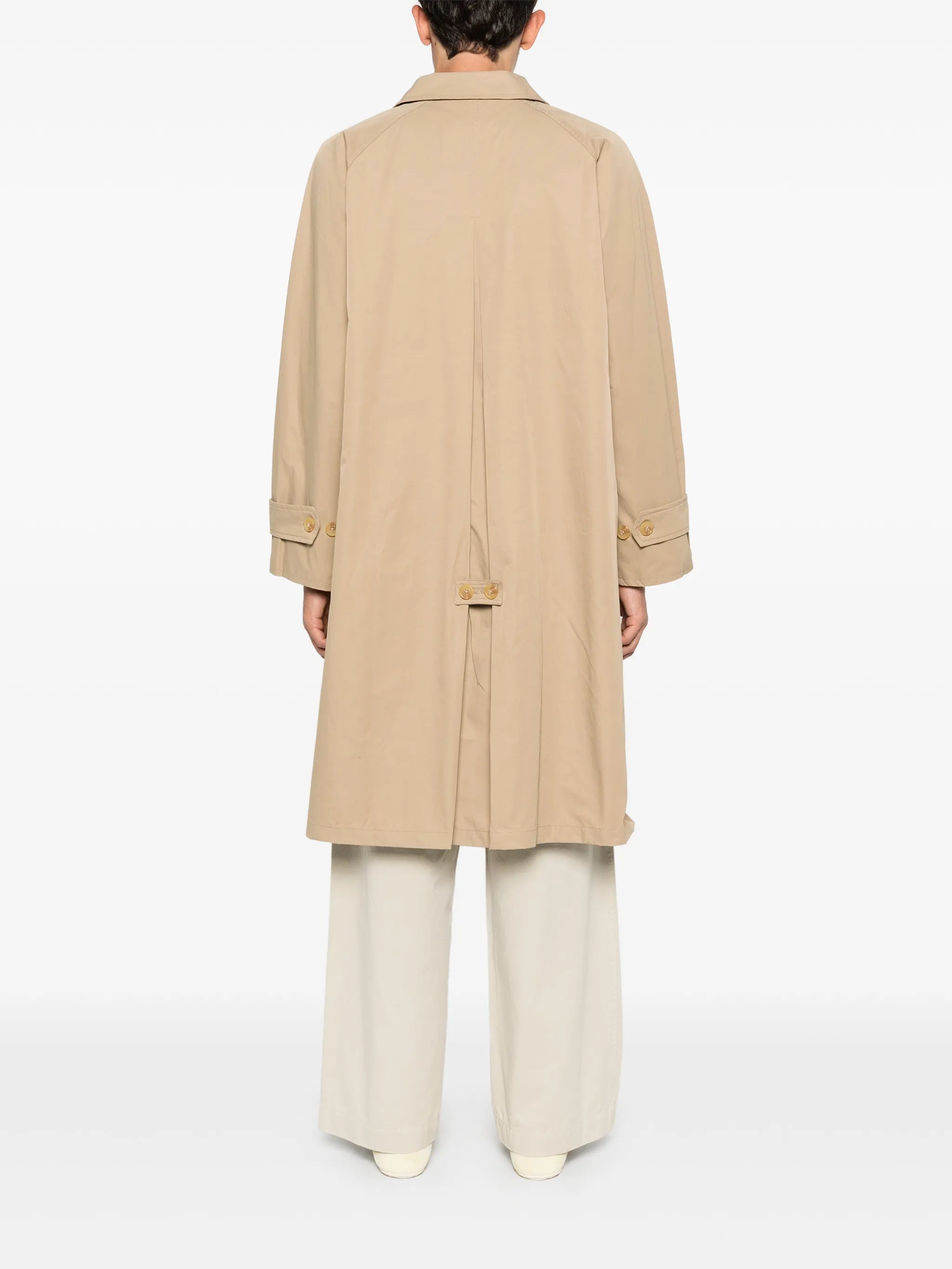buttoned pocket overcoat