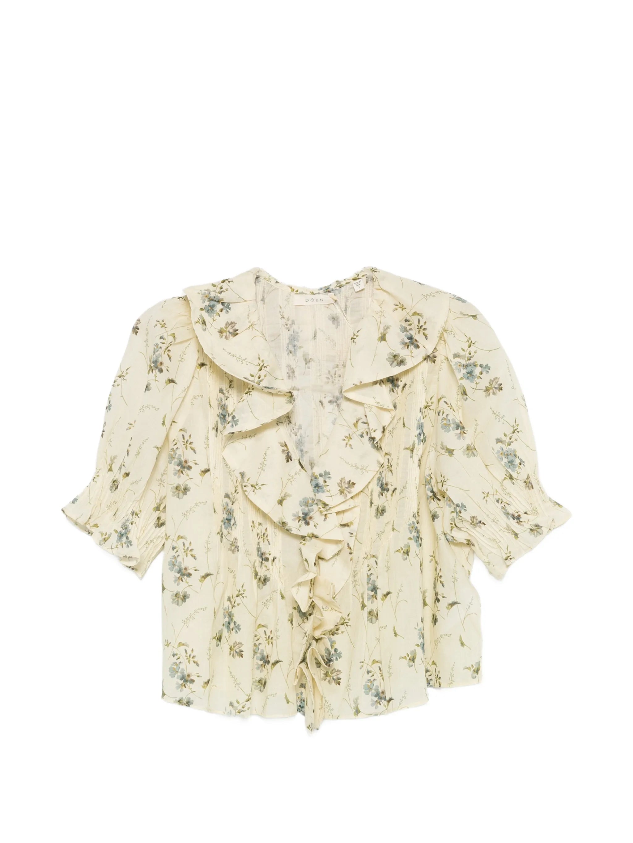 Henri ruffled floral blouse