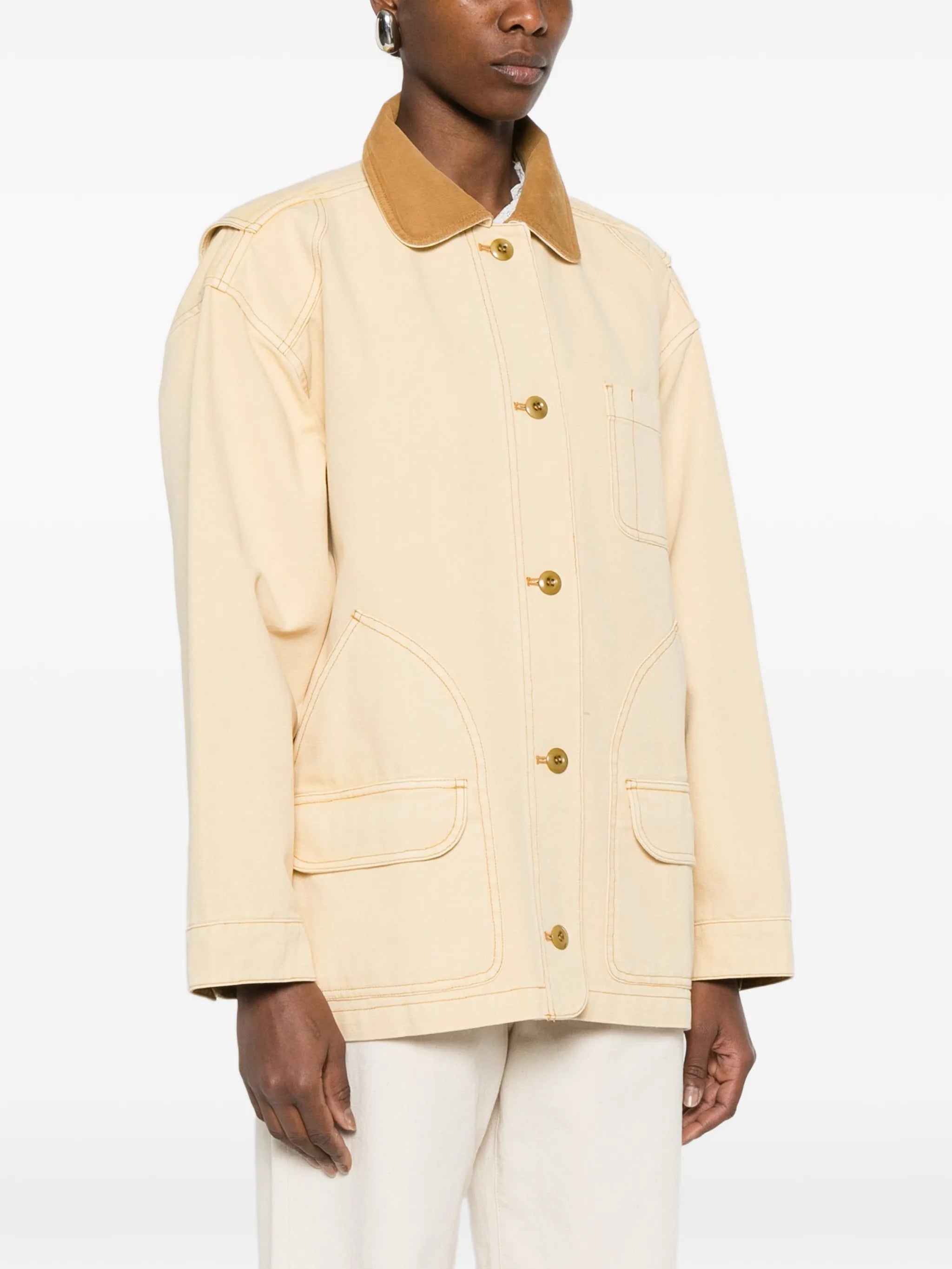 Pascual contrast-collar coat