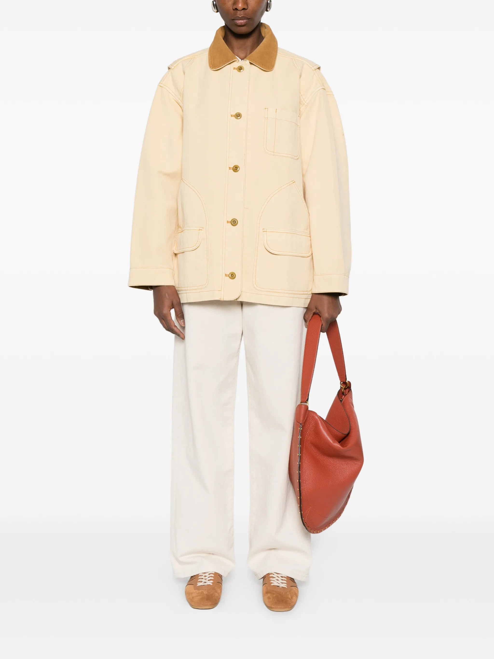 Pascual contrast-collar coat