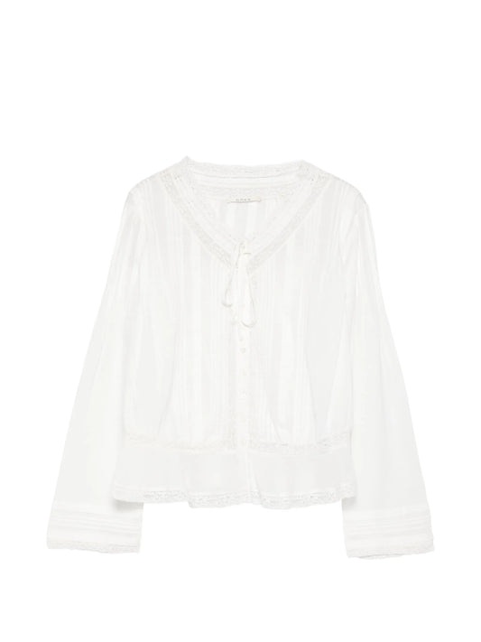 Hillock lace-detail blouse