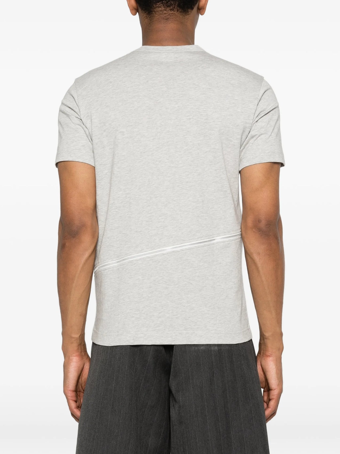 zip-detail cotton T-shirt