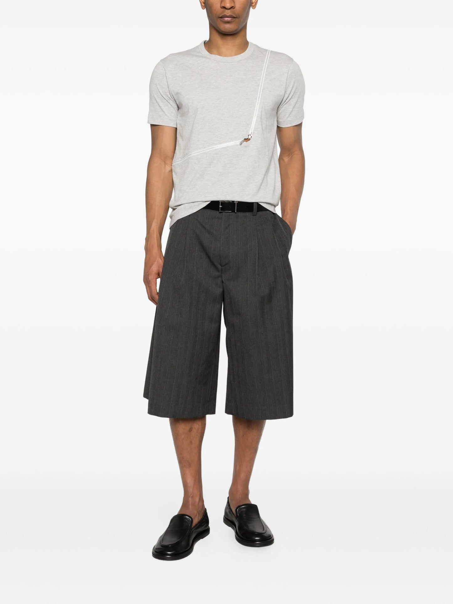 zip-detail cotton T-shirt