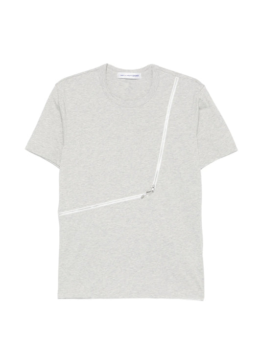 zip-detail cotton T-shirt