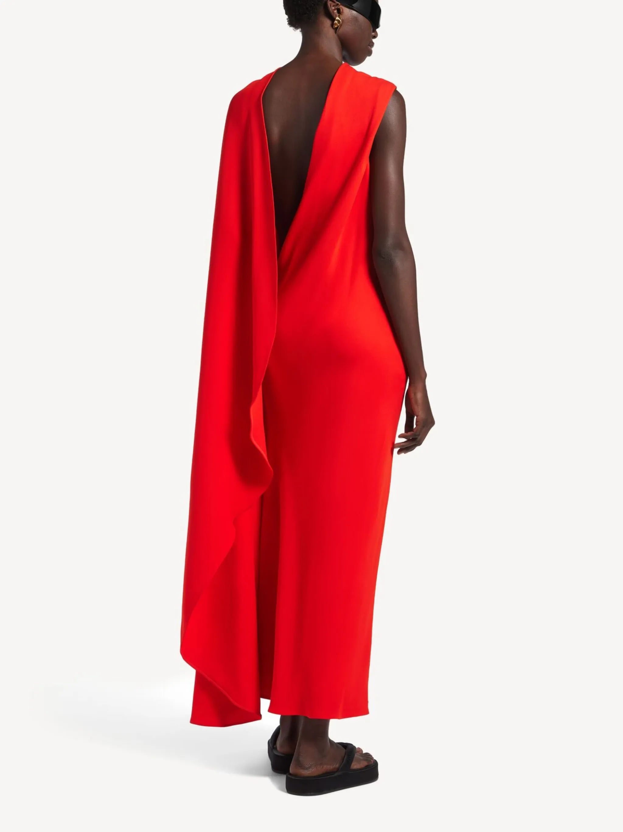 draped sleeveless midi dress