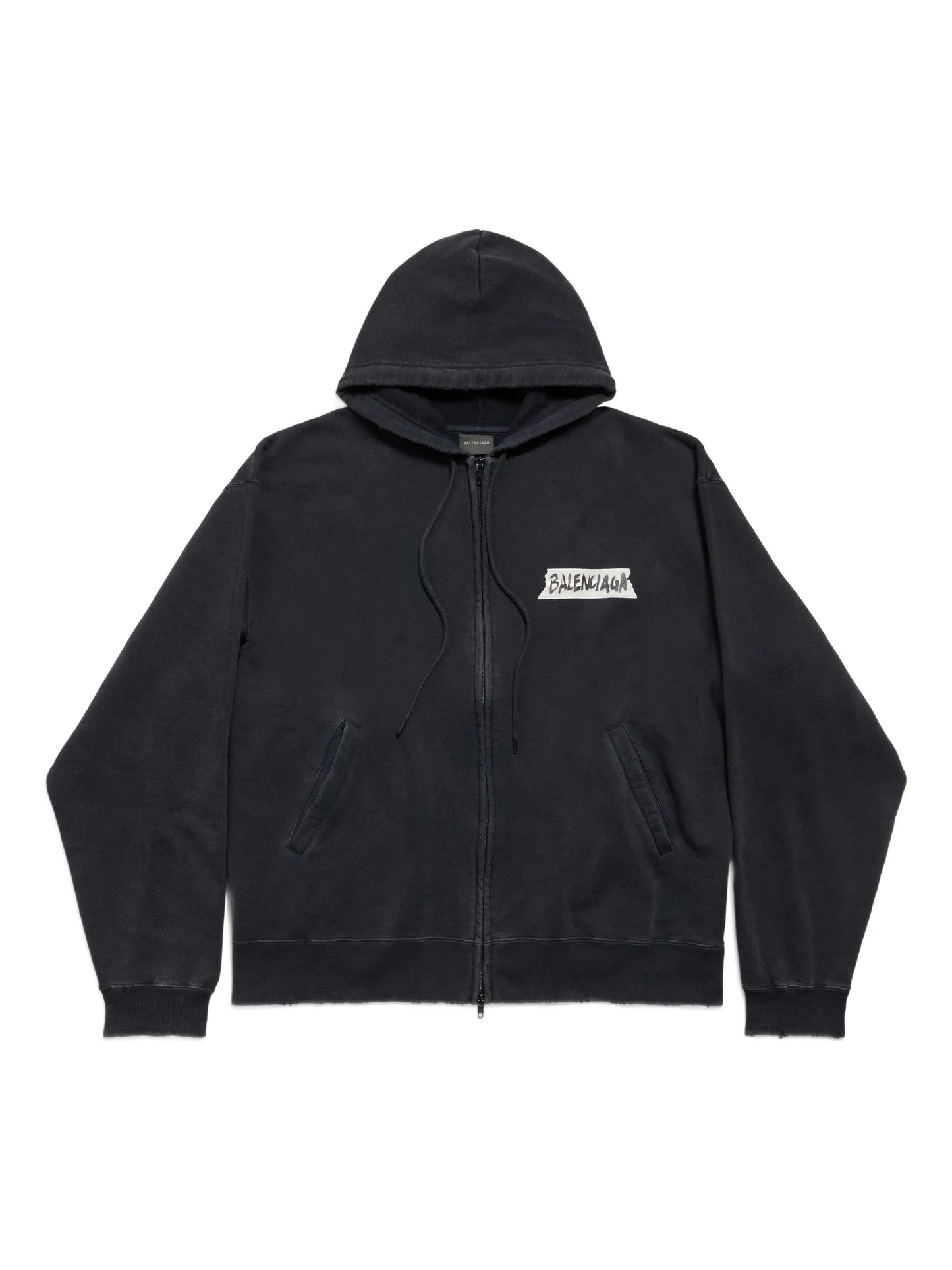 logo-detail zip-up hoodie