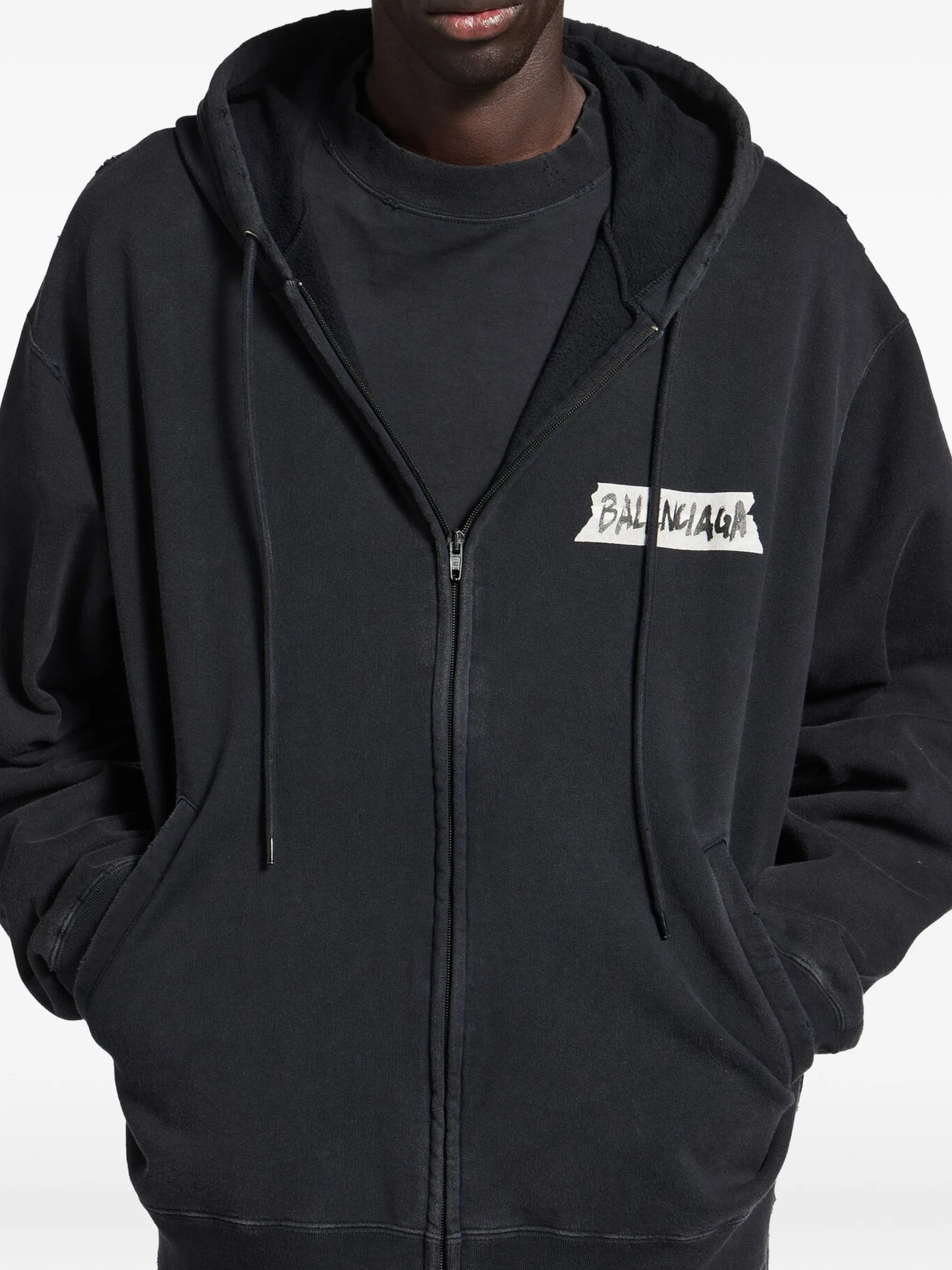 logo-detail zip-up hoodie