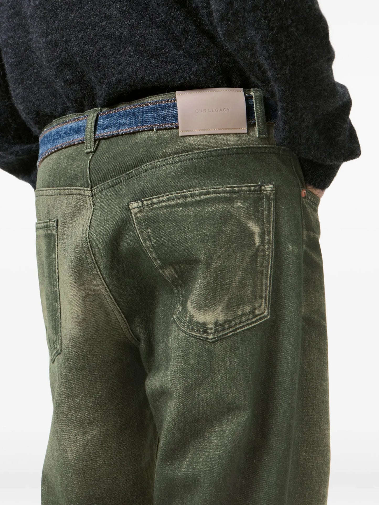 Third Cut five-pocket distressed jeans