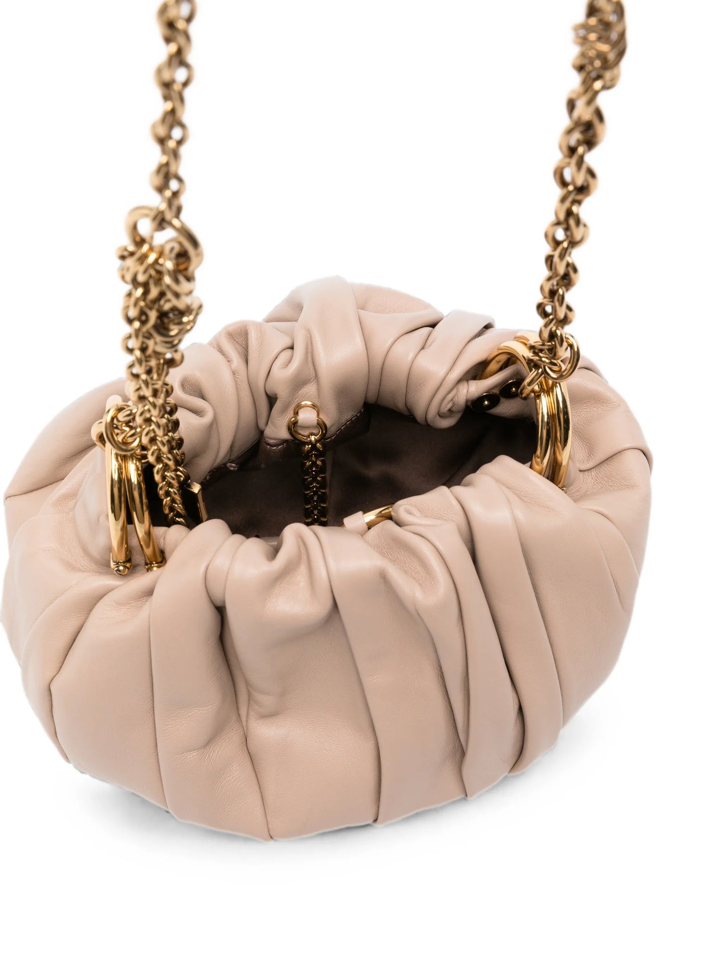 Plissé leather shoulder bag