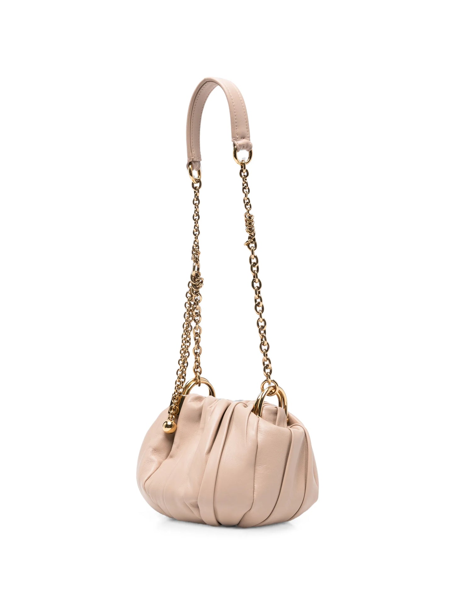 Plissé leather shoulder bag