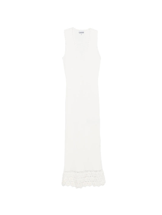 crochet V-neck long dress