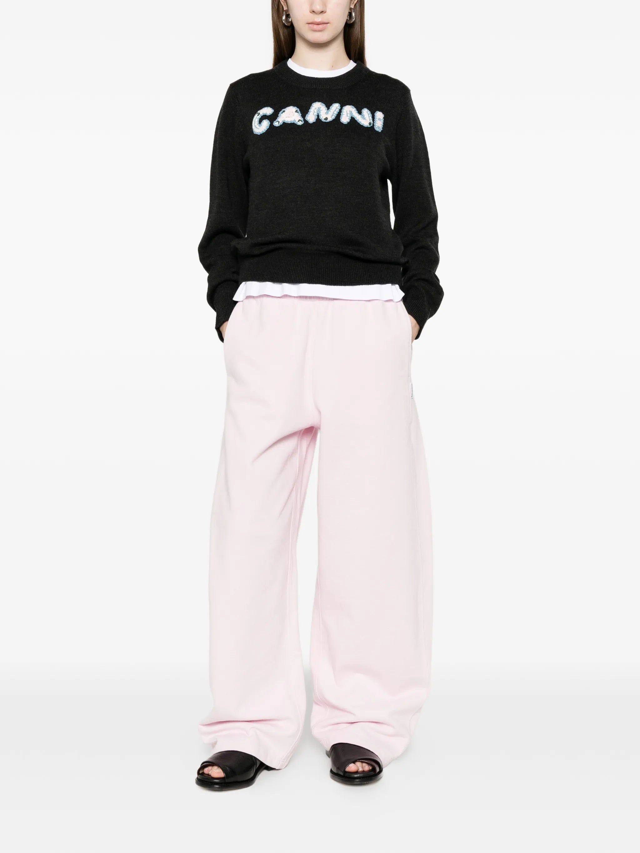 appliqué crew neck knitwear