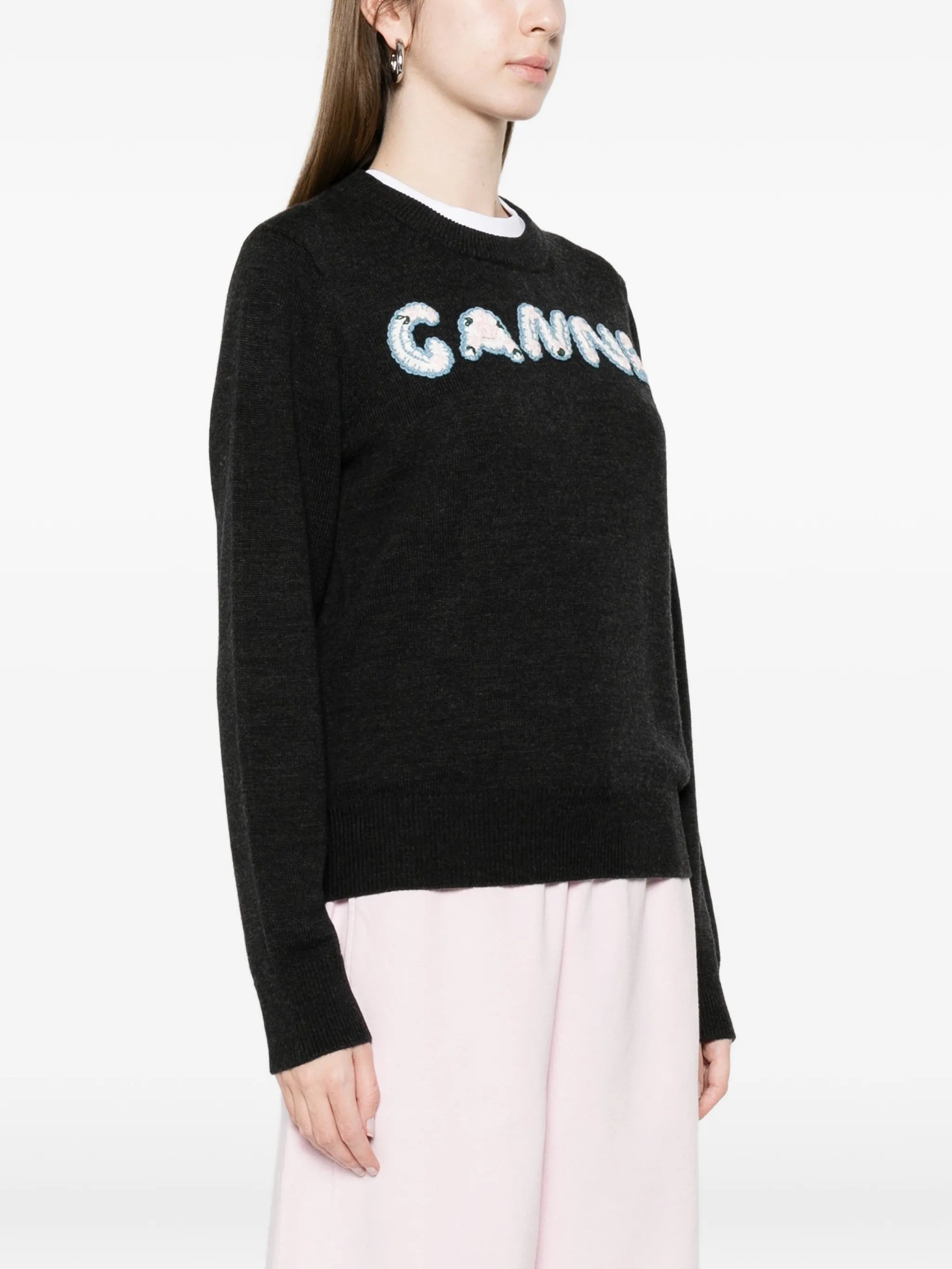 appliqué crew neck knitwear