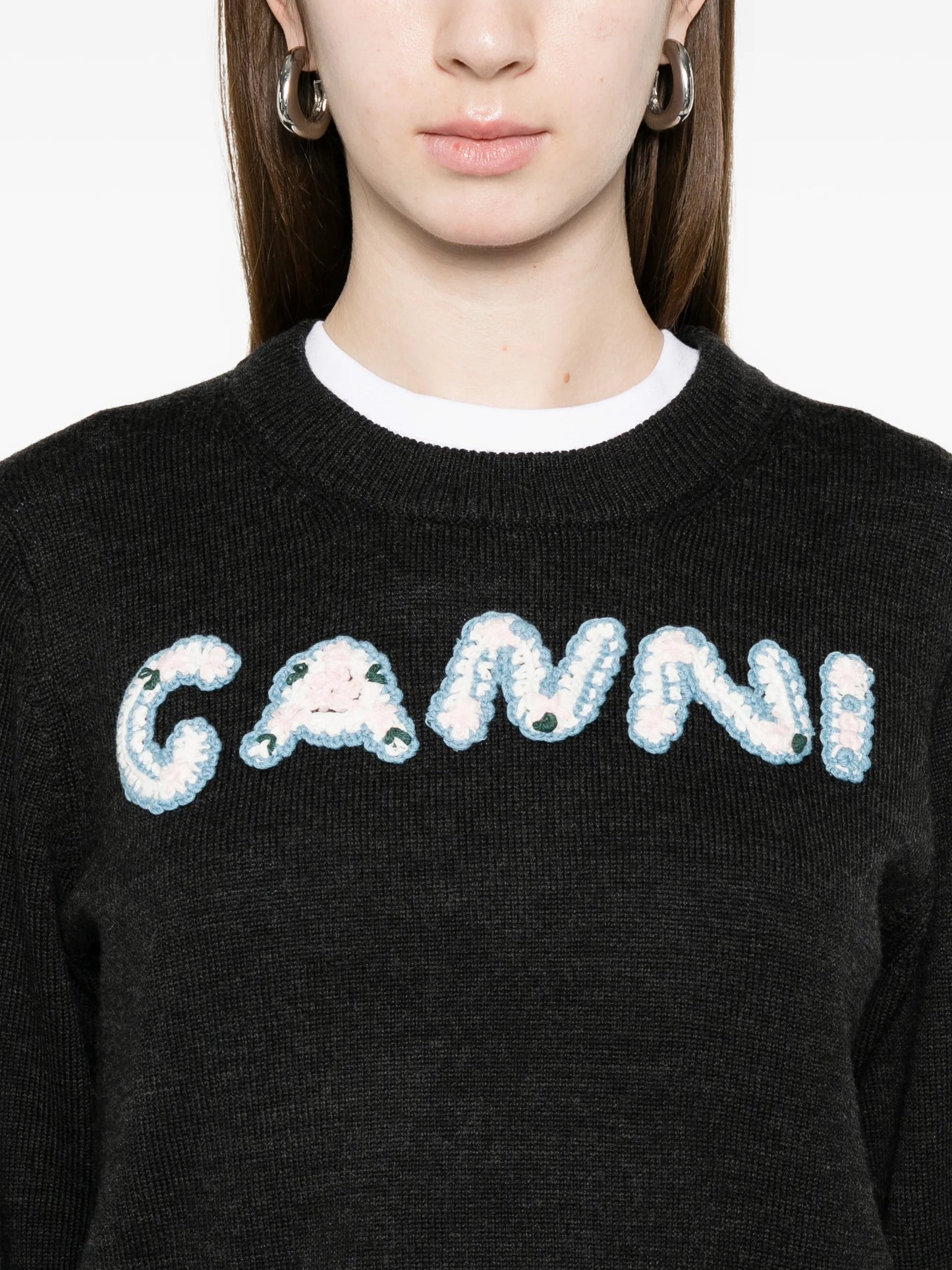 appliqué crew neck knitwear
