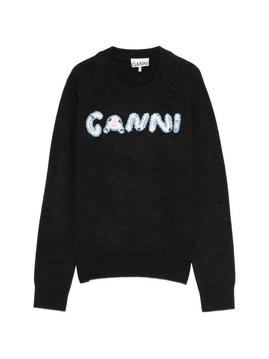 appliqué crew neck knitwear