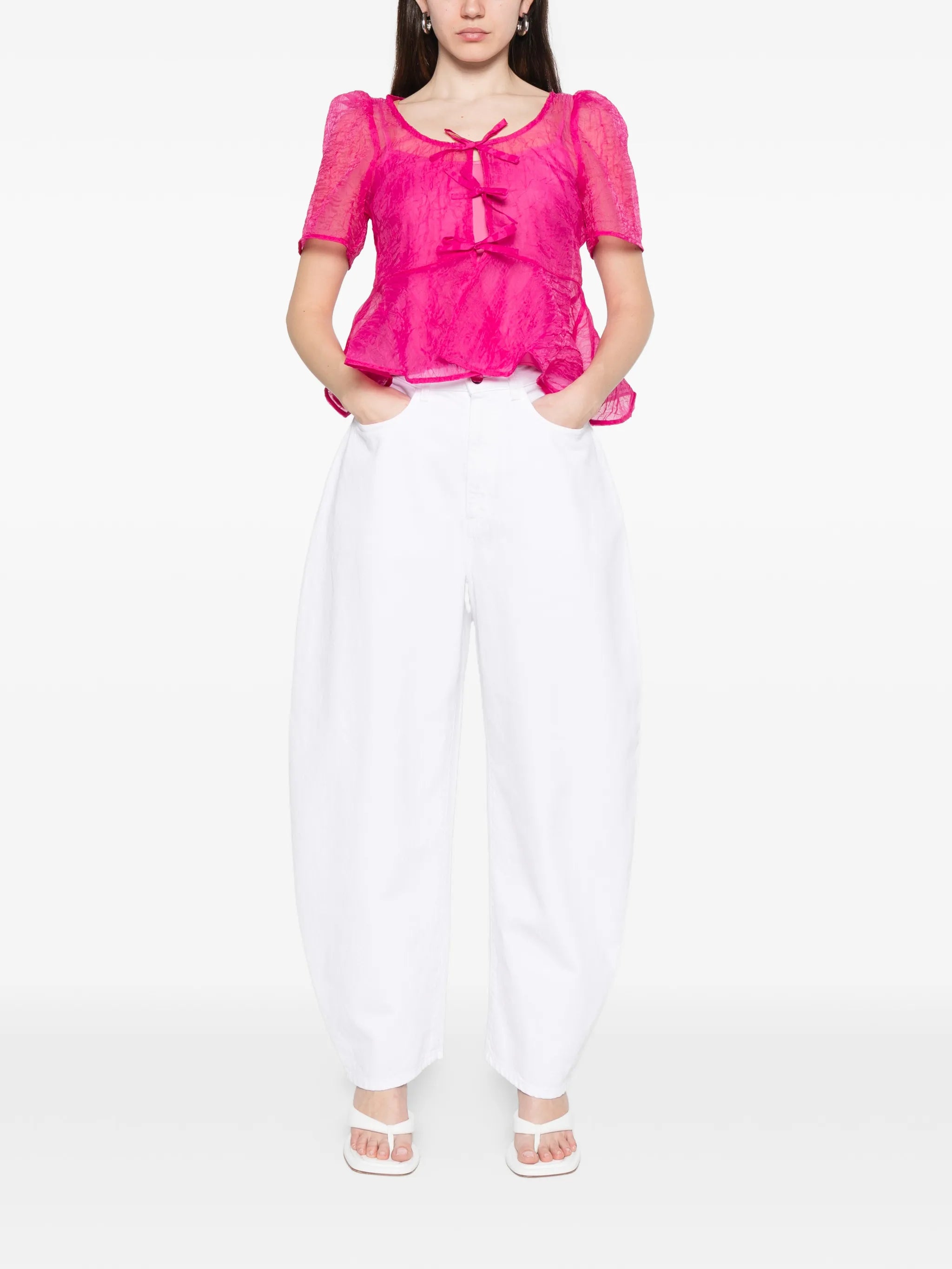 shibori organza blouse