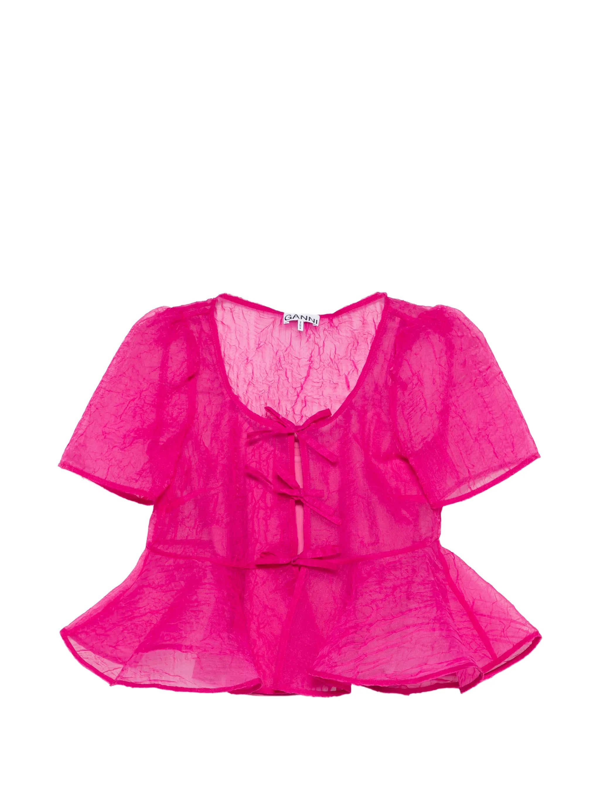shibori organza blouse