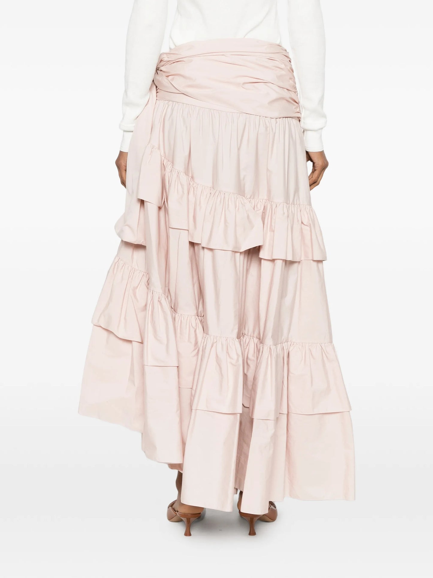 ruffled tiered maxi skirt