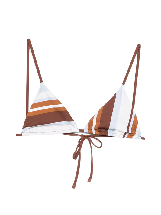 Marais striped-pattern bikini top