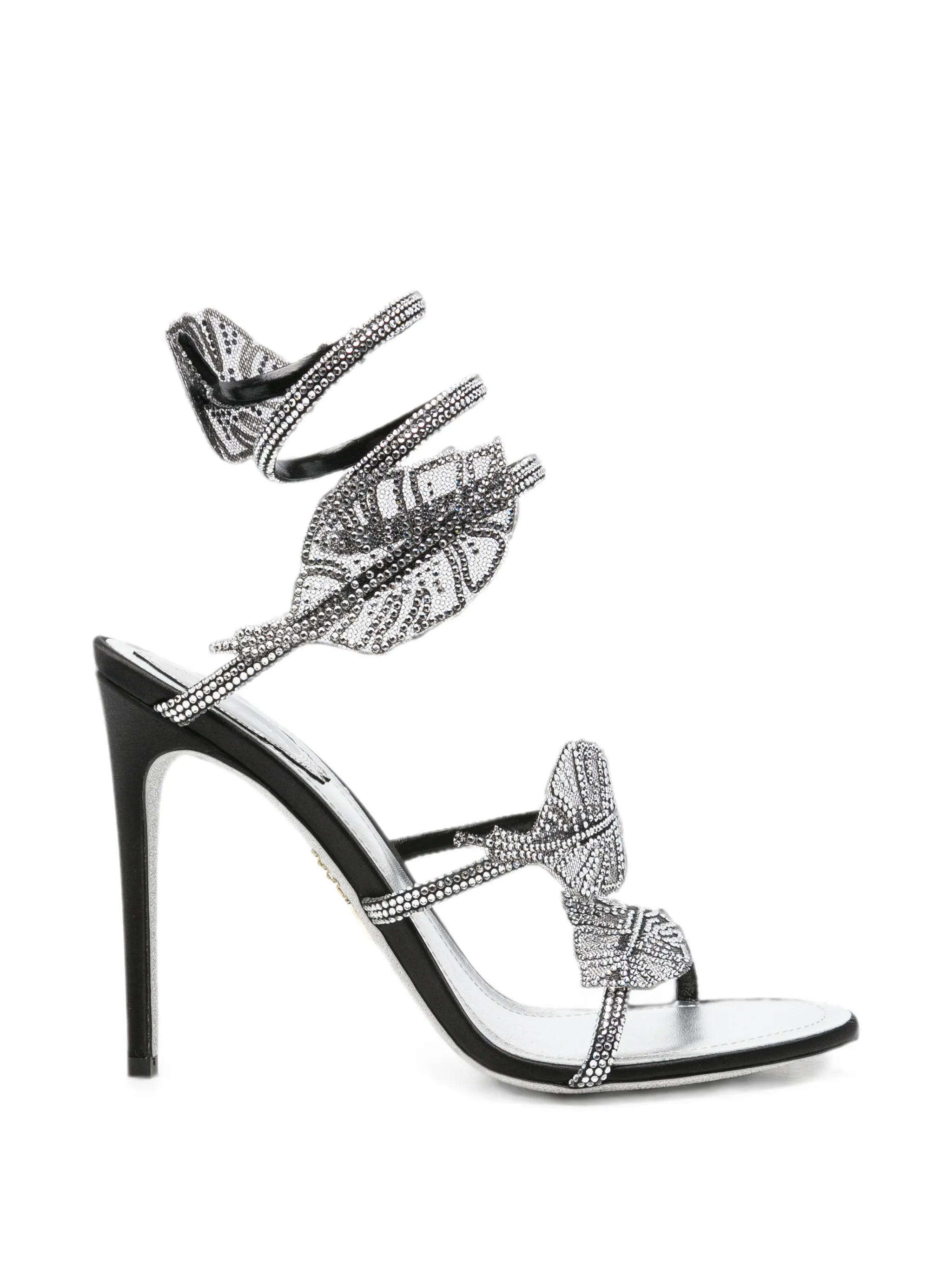 Leaf crystal-embellished heeled sandals