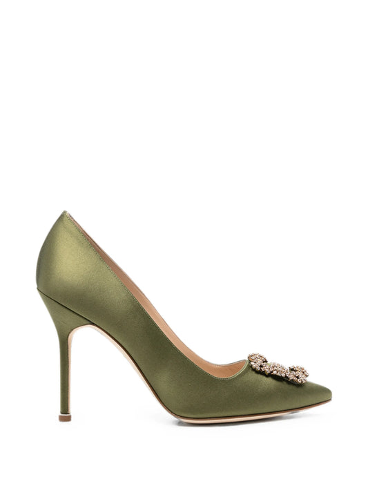 Hangisi crystal-buckle pumps