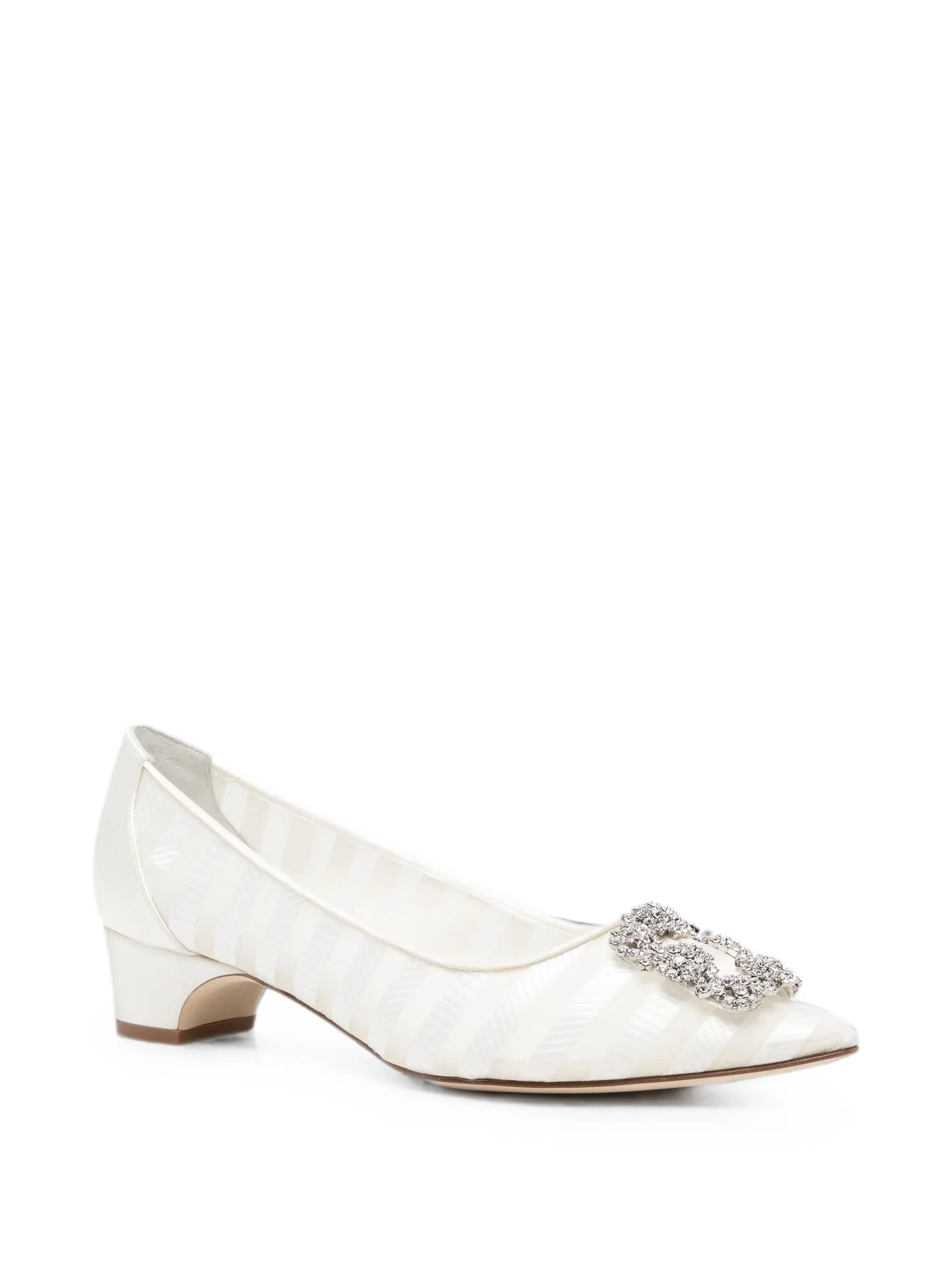 Hangisi crystal-buckle pumps