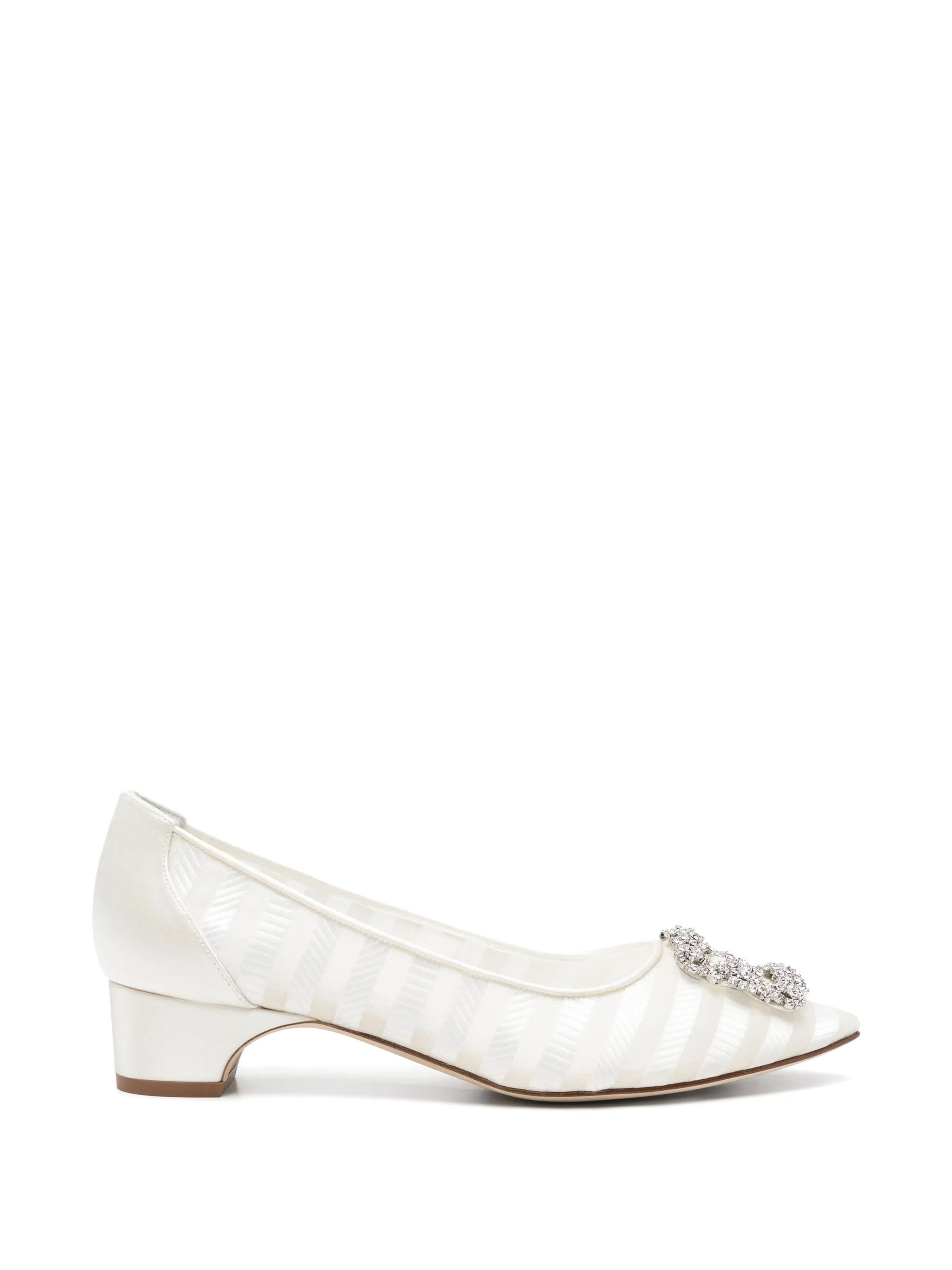 Hangisi crystal-buckle pumps