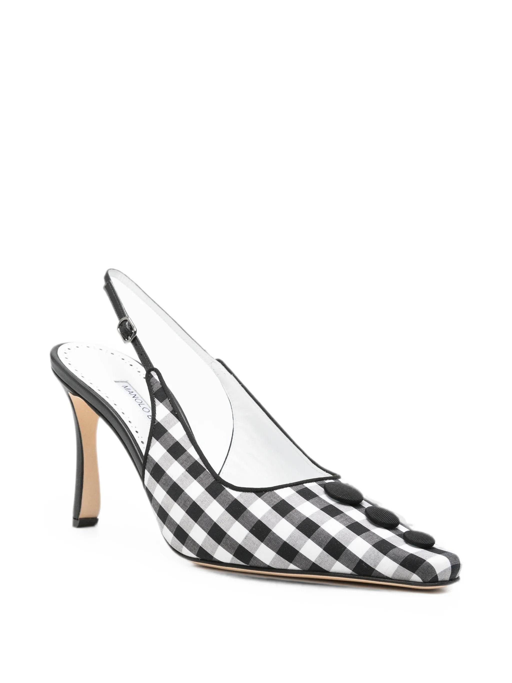 Alexa check-pattern heeled pumps