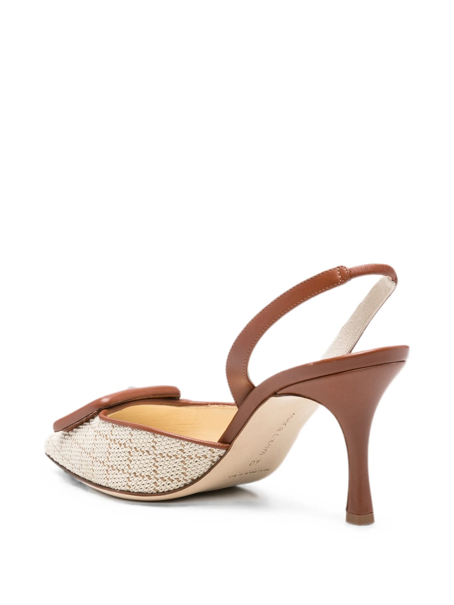 Mayslibi buckle-detail raffia pumps