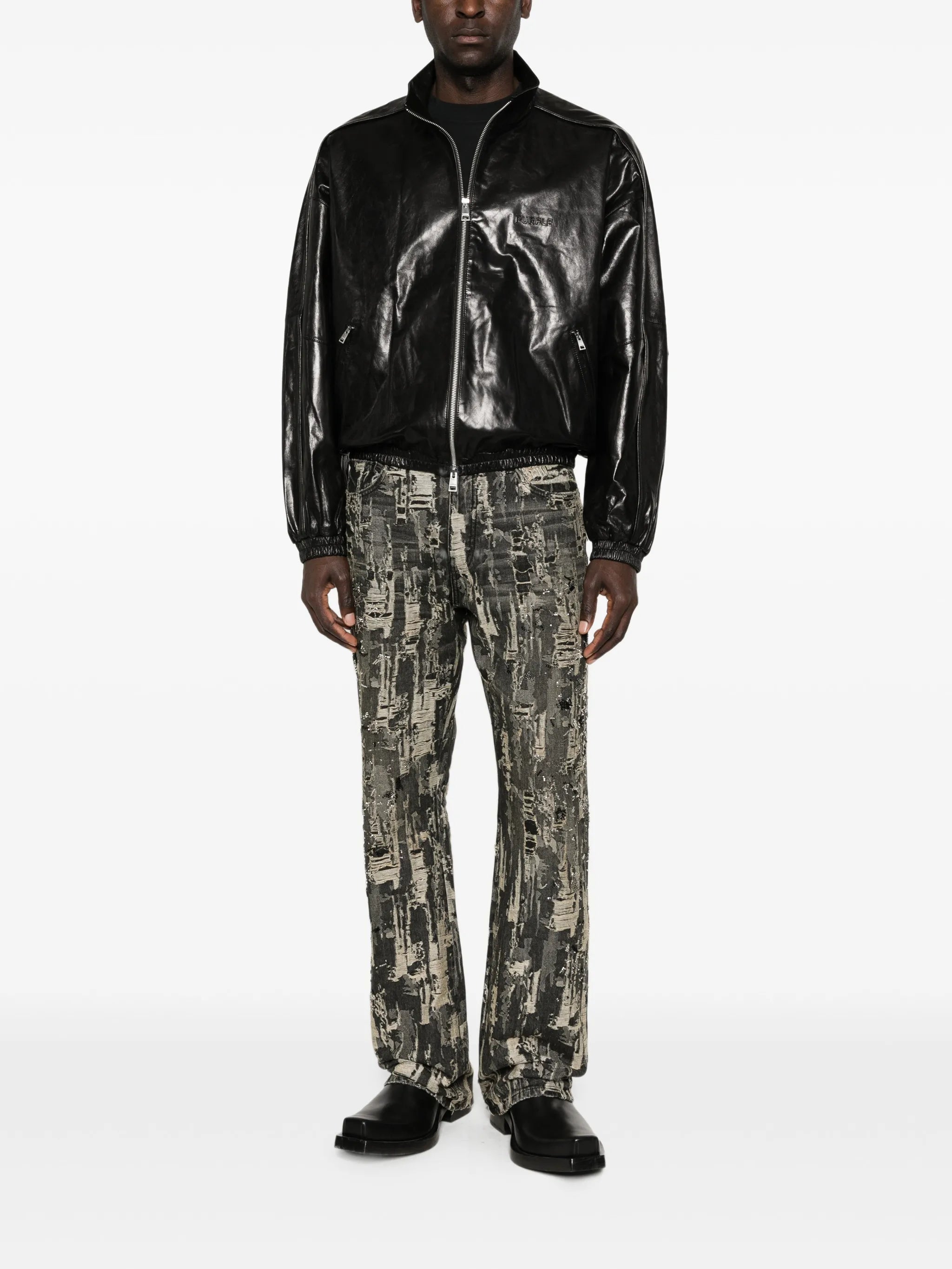 zip leather jacket