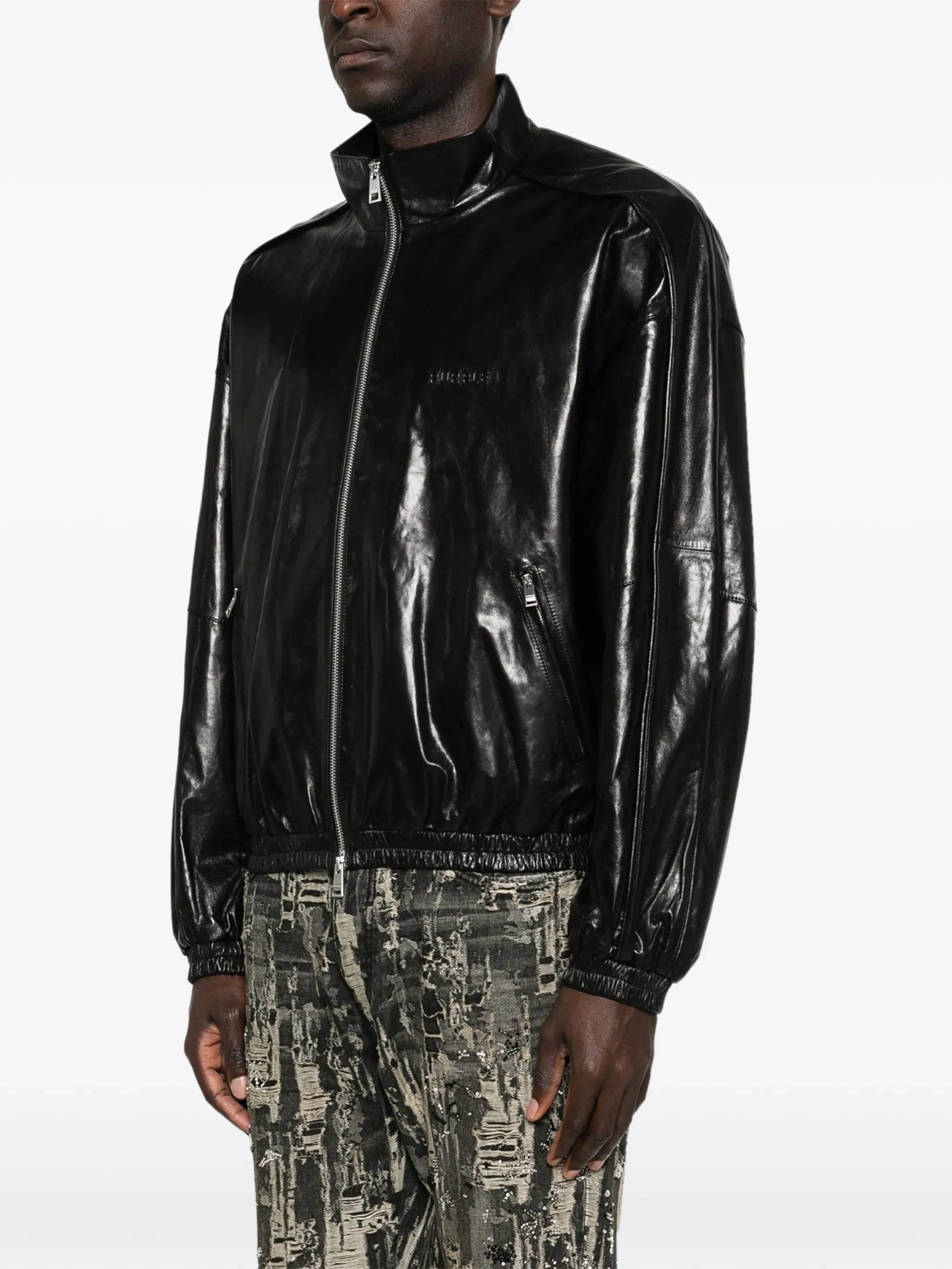 zip leather jacket
