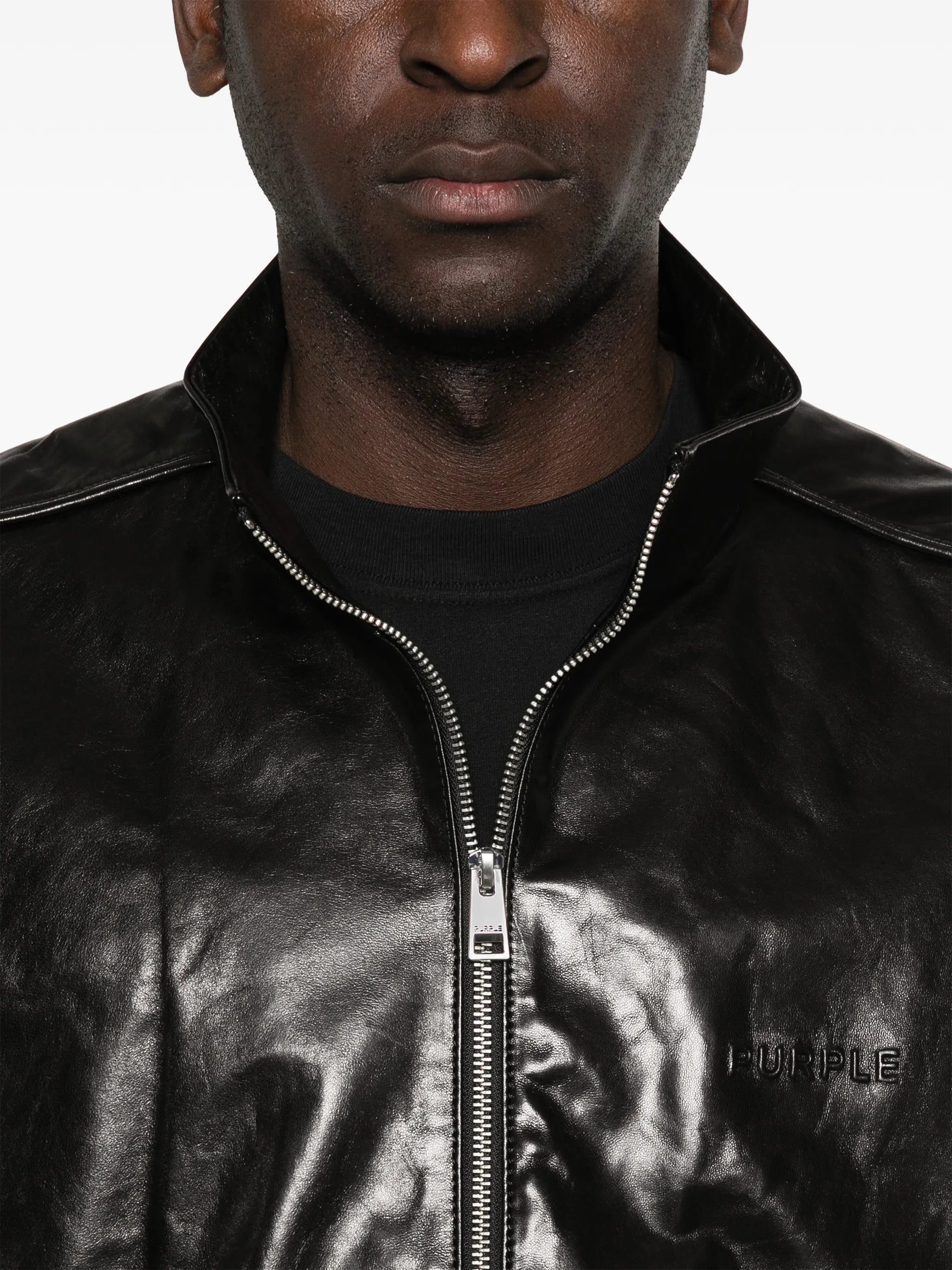 zip leather jacket