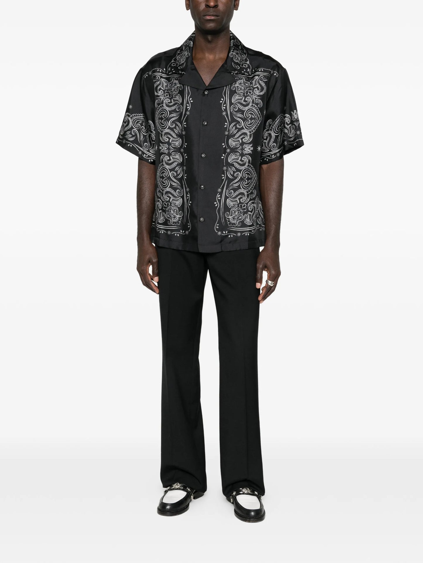 bandana-print short-sleeve shirt