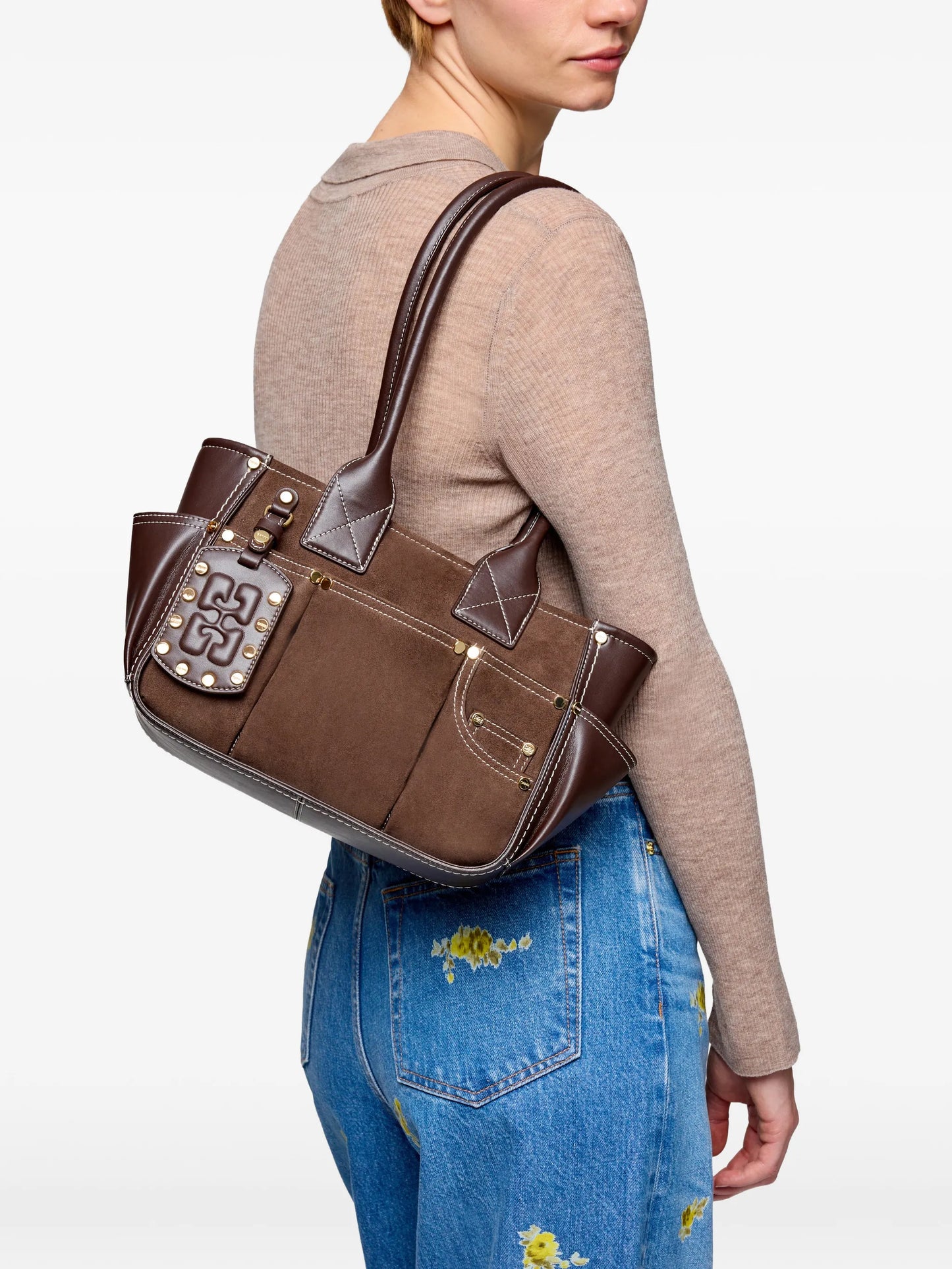 small Posy stud embellished shoulder bag