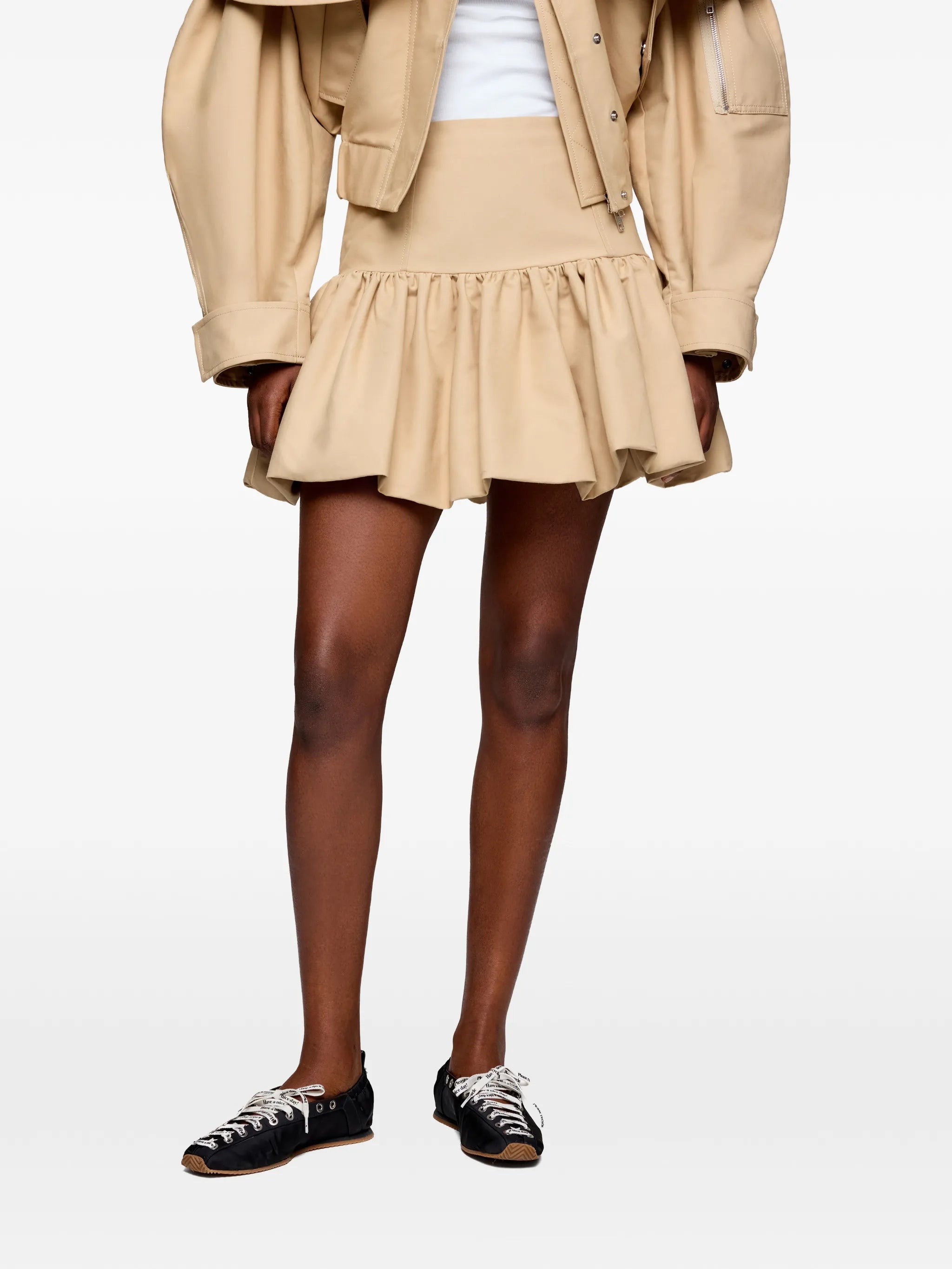 ruffled mini skirt