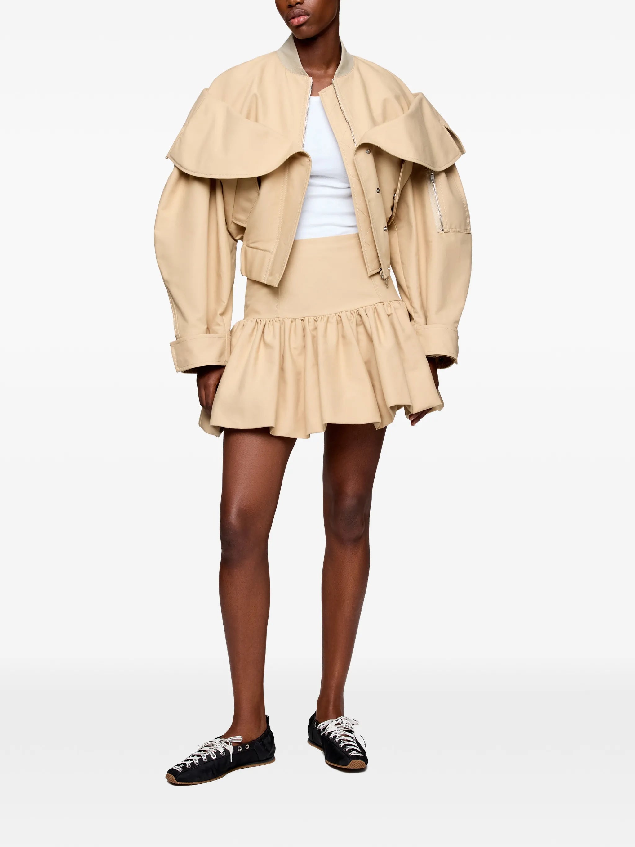 ruffled mini skirt