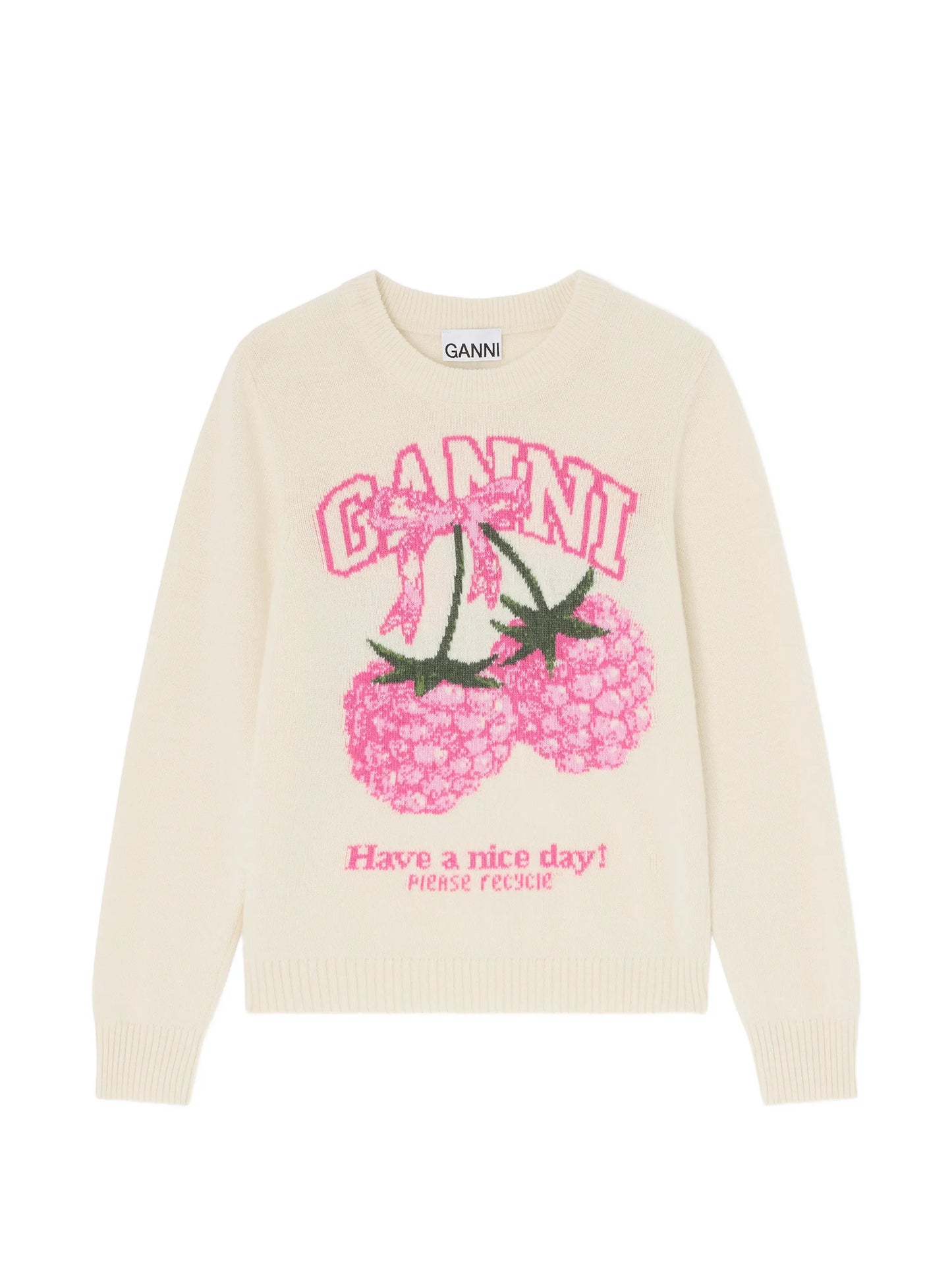 raspberry graphic-print jumper