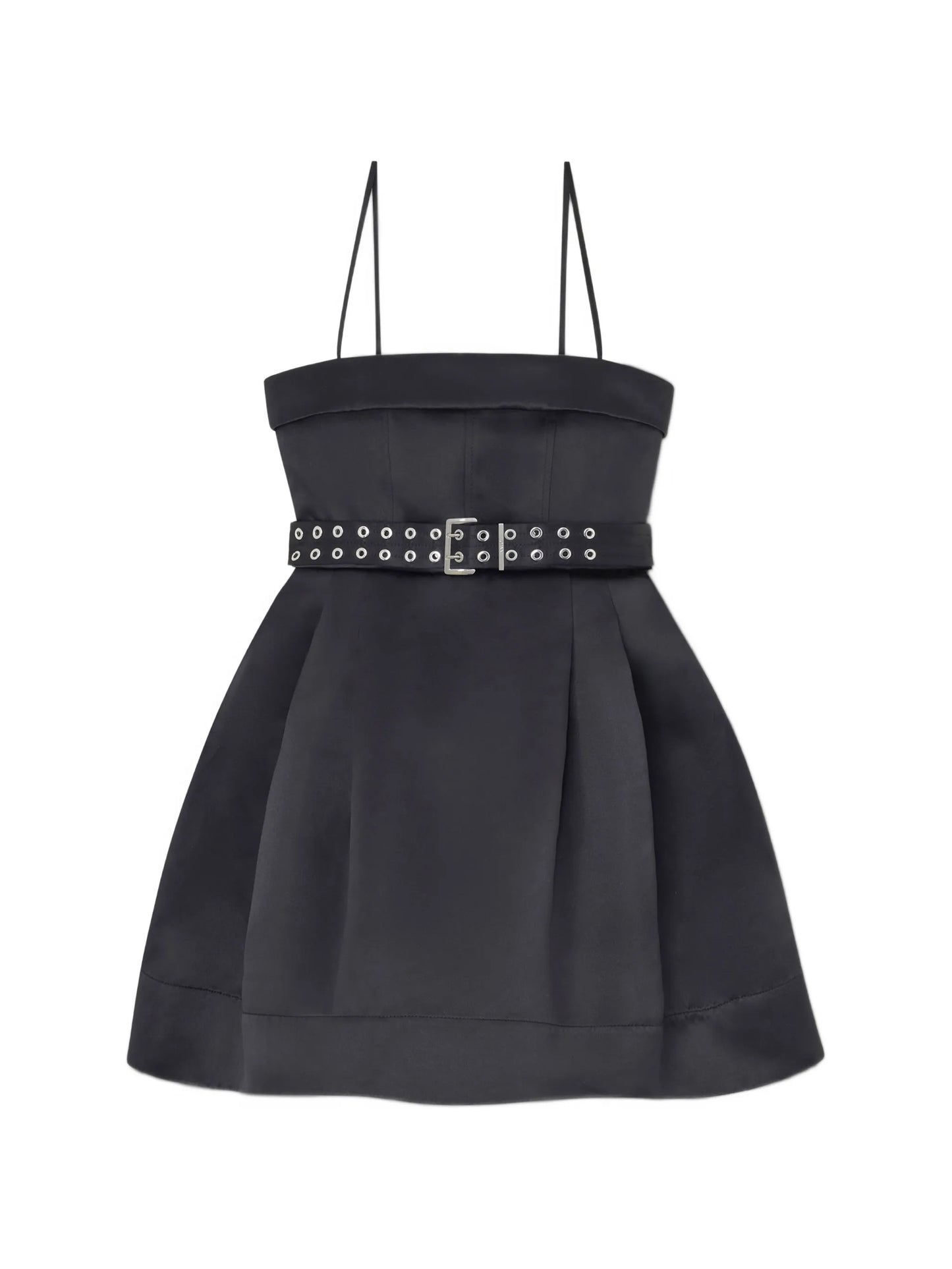mini belted spaghetti-strap dress