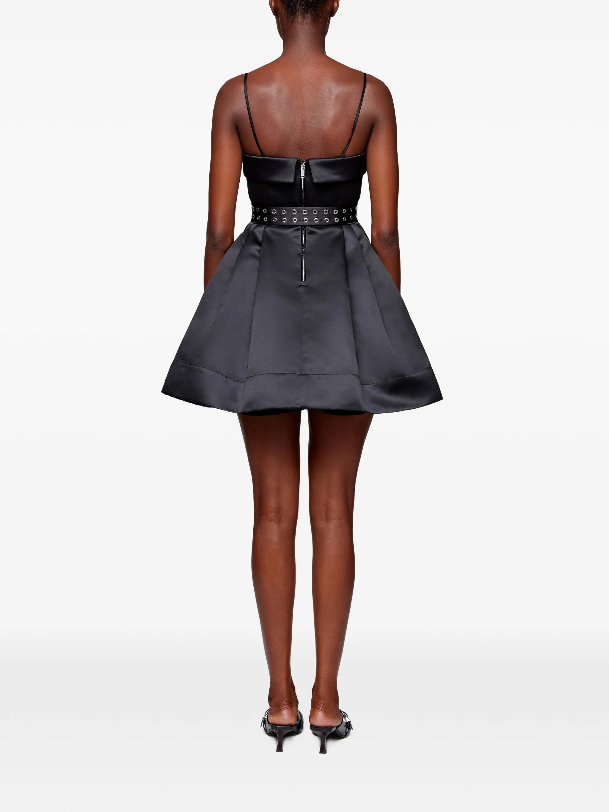 mini belted spaghetti-strap dress