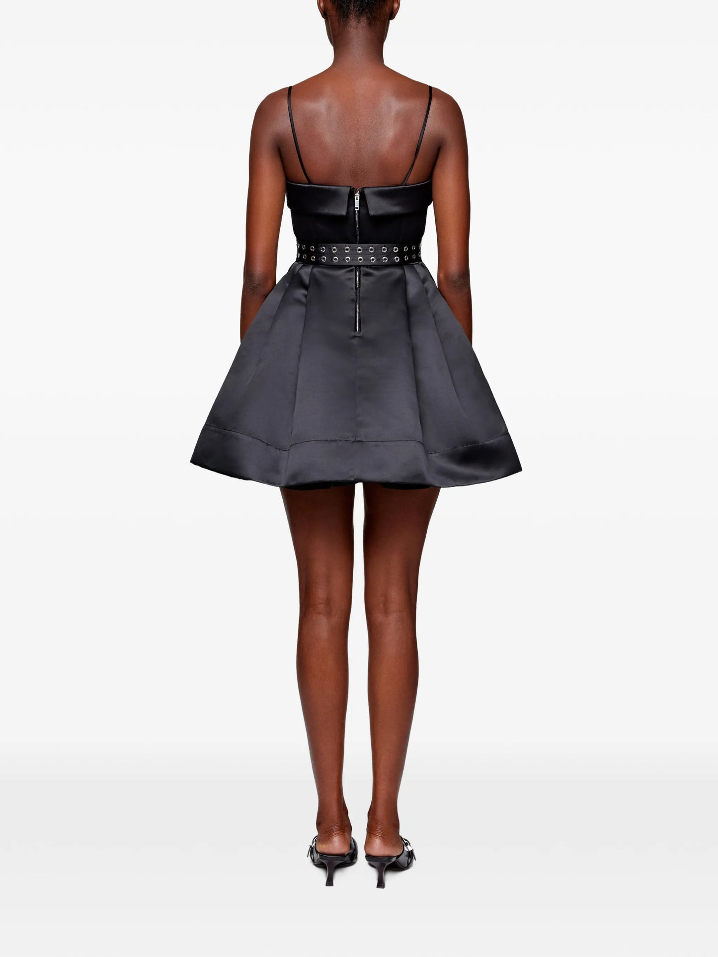 mini belted spaghetti-strap dress