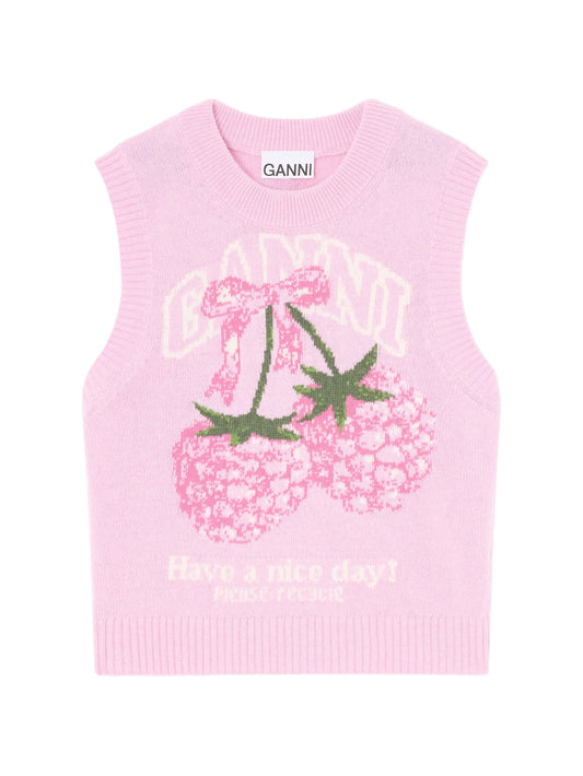 graphic knitted vest